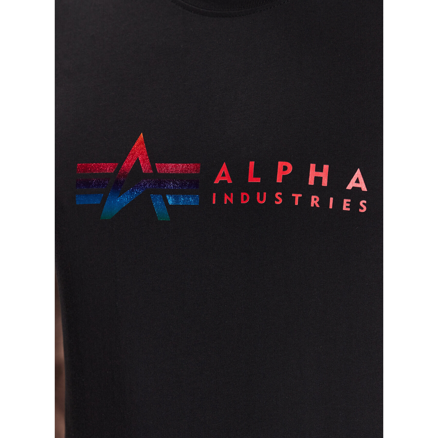 Alpha Industries T-Shirt Alpha Label T Metal Černá Regular Fit - Pepit.cz