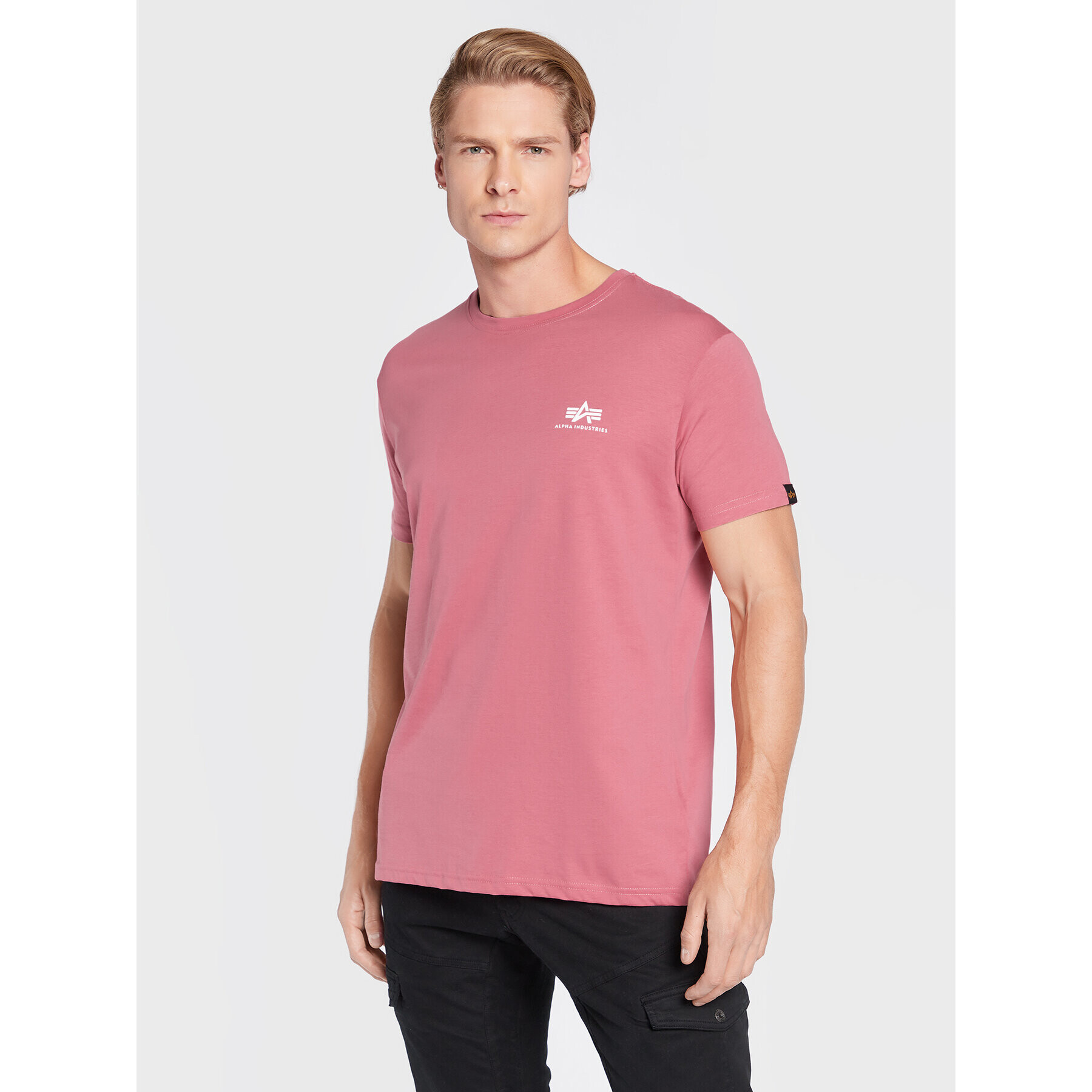 Alpha Industries T-Shirt Backprint 128507 Růžová Regular Fit - Pepit.cz