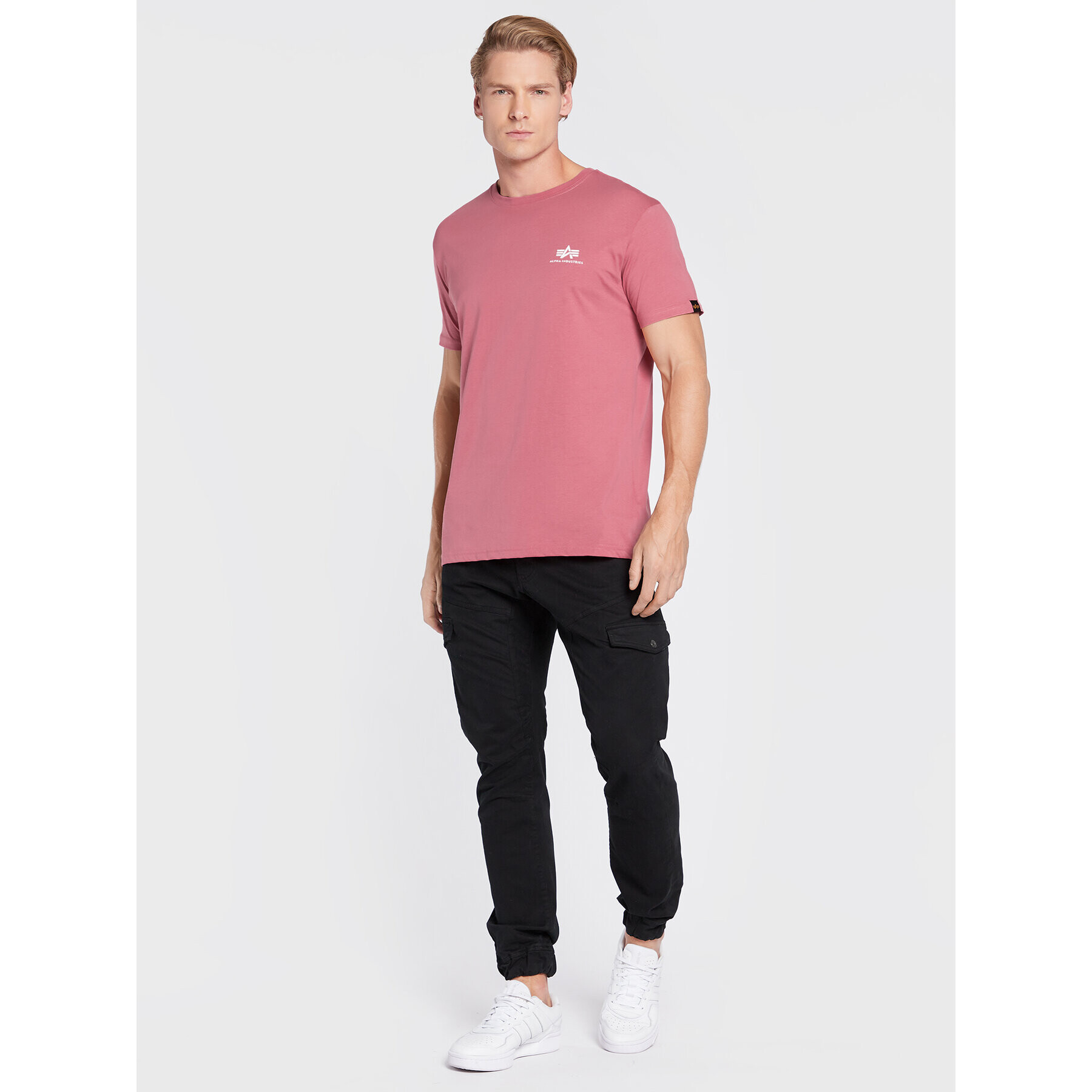 Alpha Industries T-Shirt Backprint 128507 Růžová Regular Fit - Pepit.cz