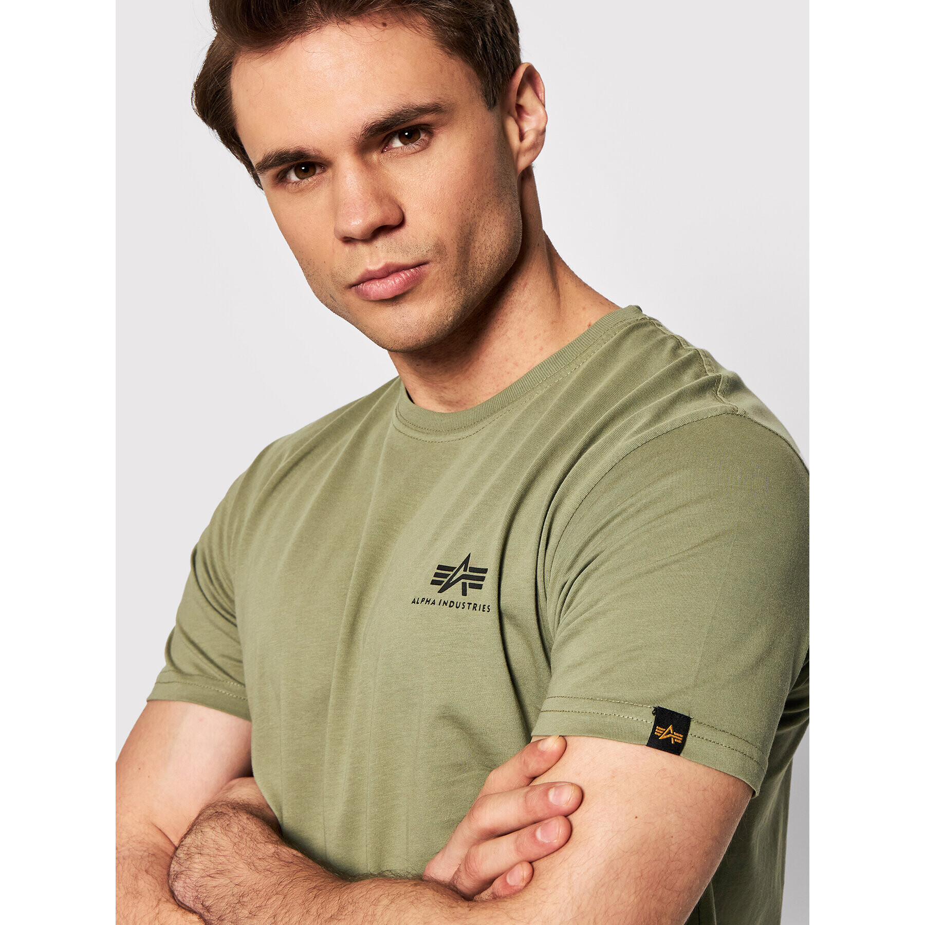 Alpha Industries T-Shirt Backprint 128507 Zelená Regular Fit - Pepit.cz