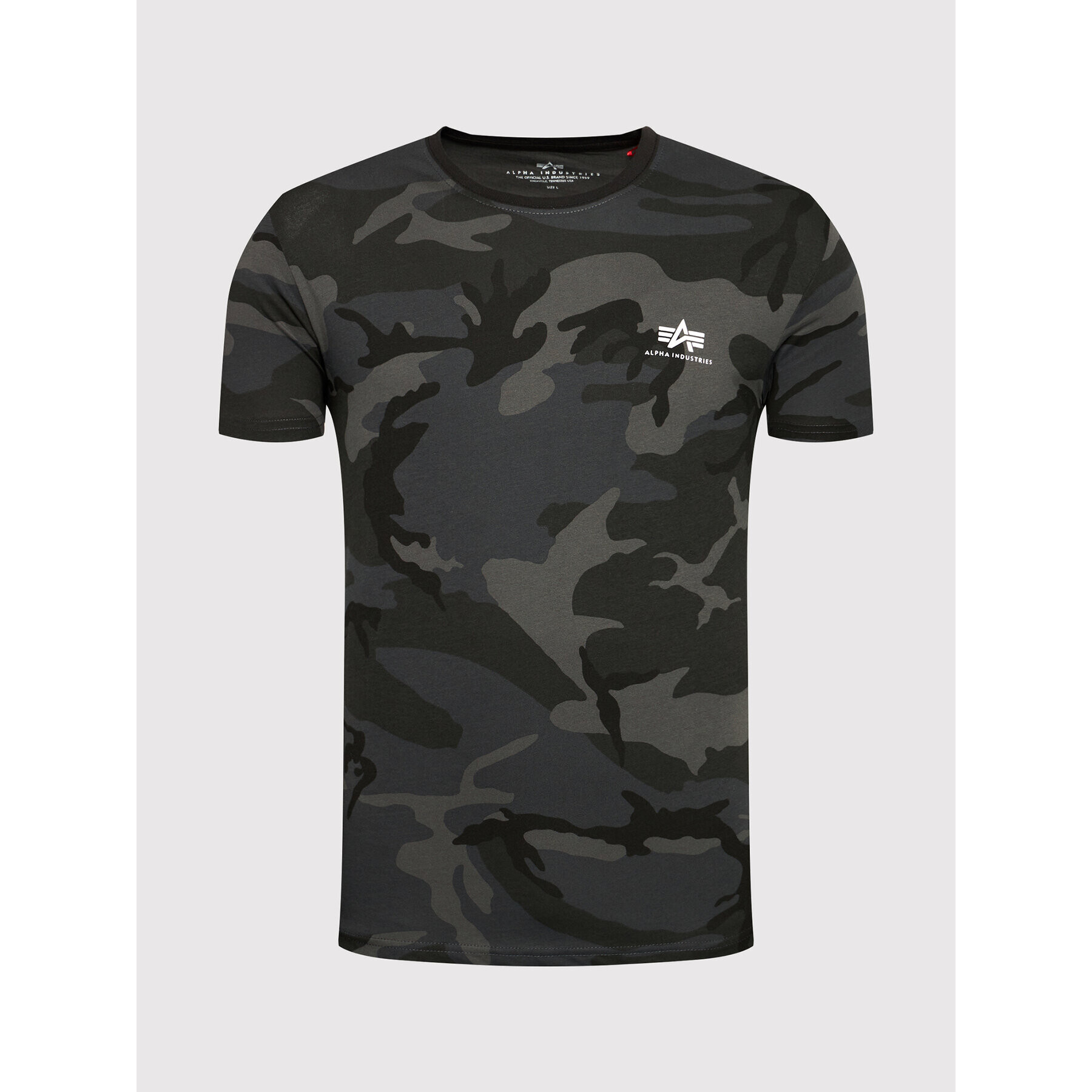 Alpha Industries T-Shirt Backprint T Camo 128507C Černá Regular Fit - Pepit.cz