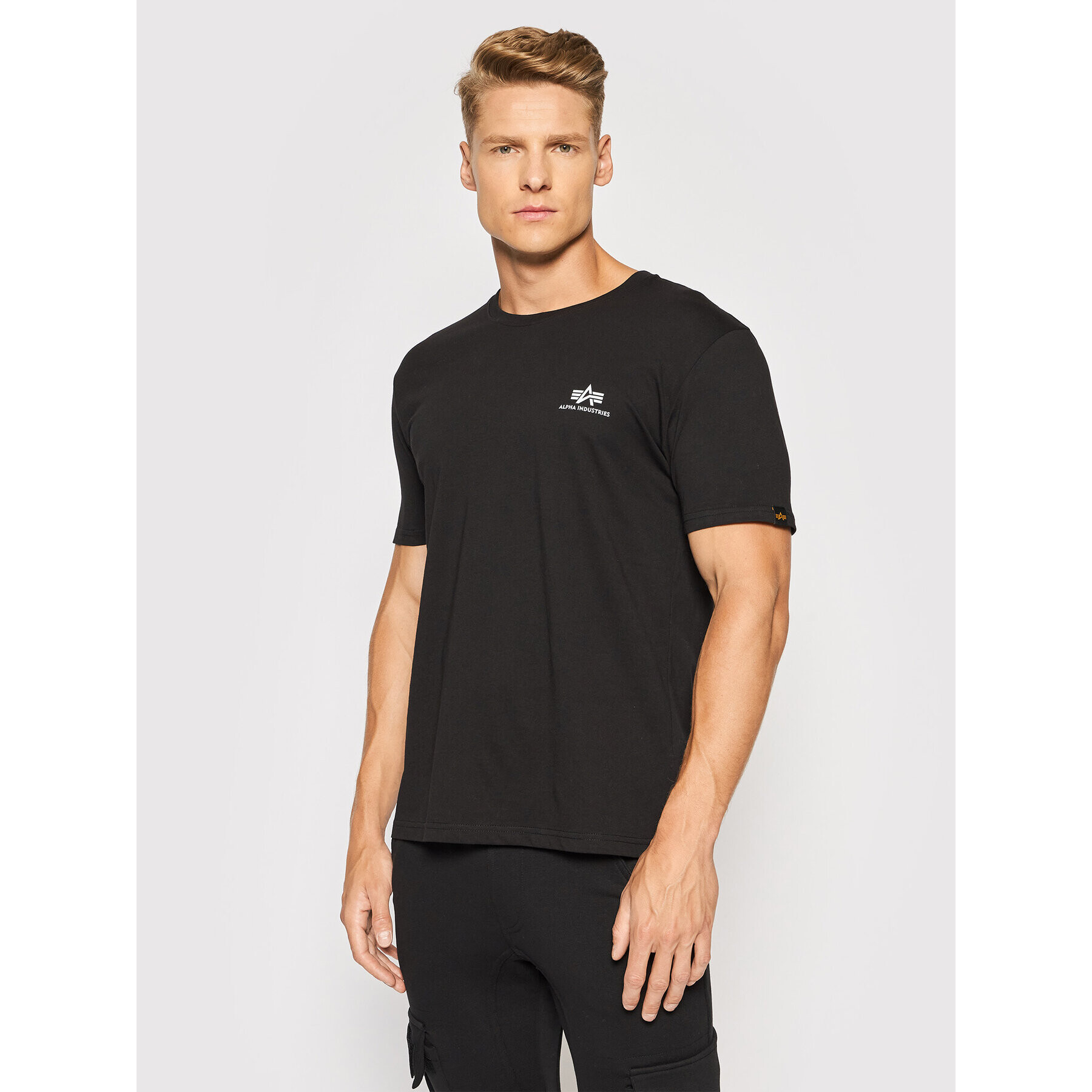 Alpha Industries T-Shirt Backprint T Reflective Print 128507RP Černá Regular Fit - Pepit.cz