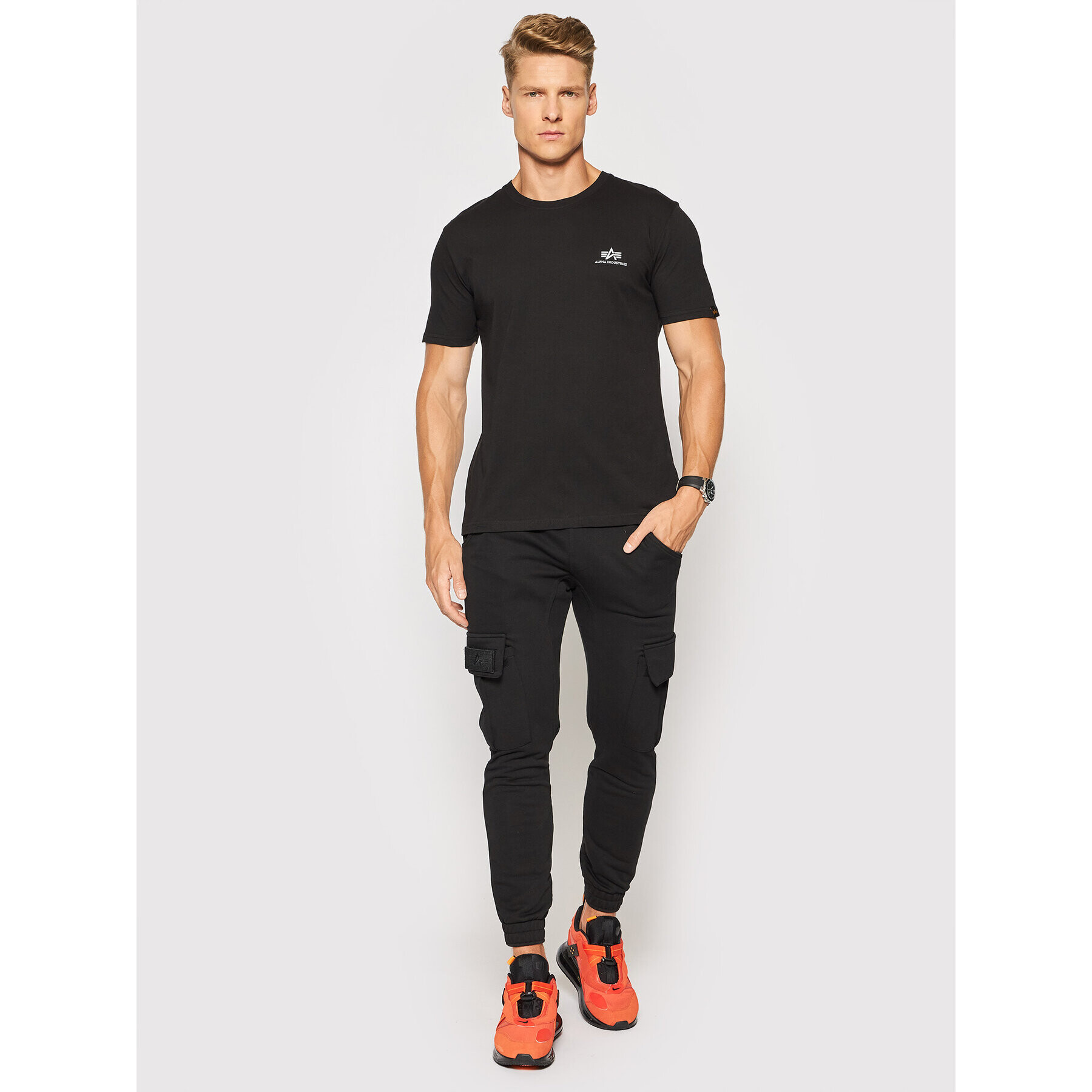 Alpha Industries T-Shirt Backprint T Reflective Print 128507RP Černá Regular Fit - Pepit.cz