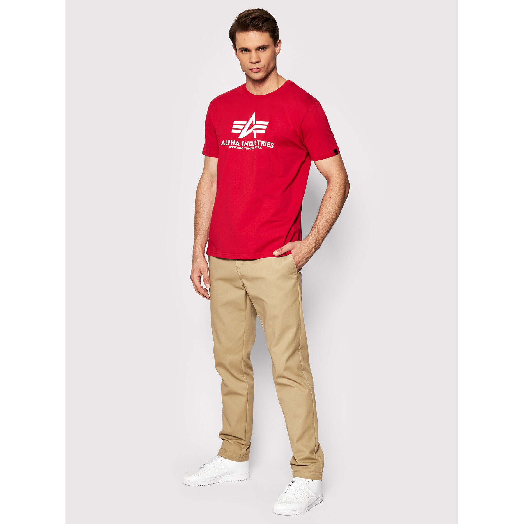 Alpha Industries T-Shirt Basic 100501 Červená Regular Fit - Pepit.cz