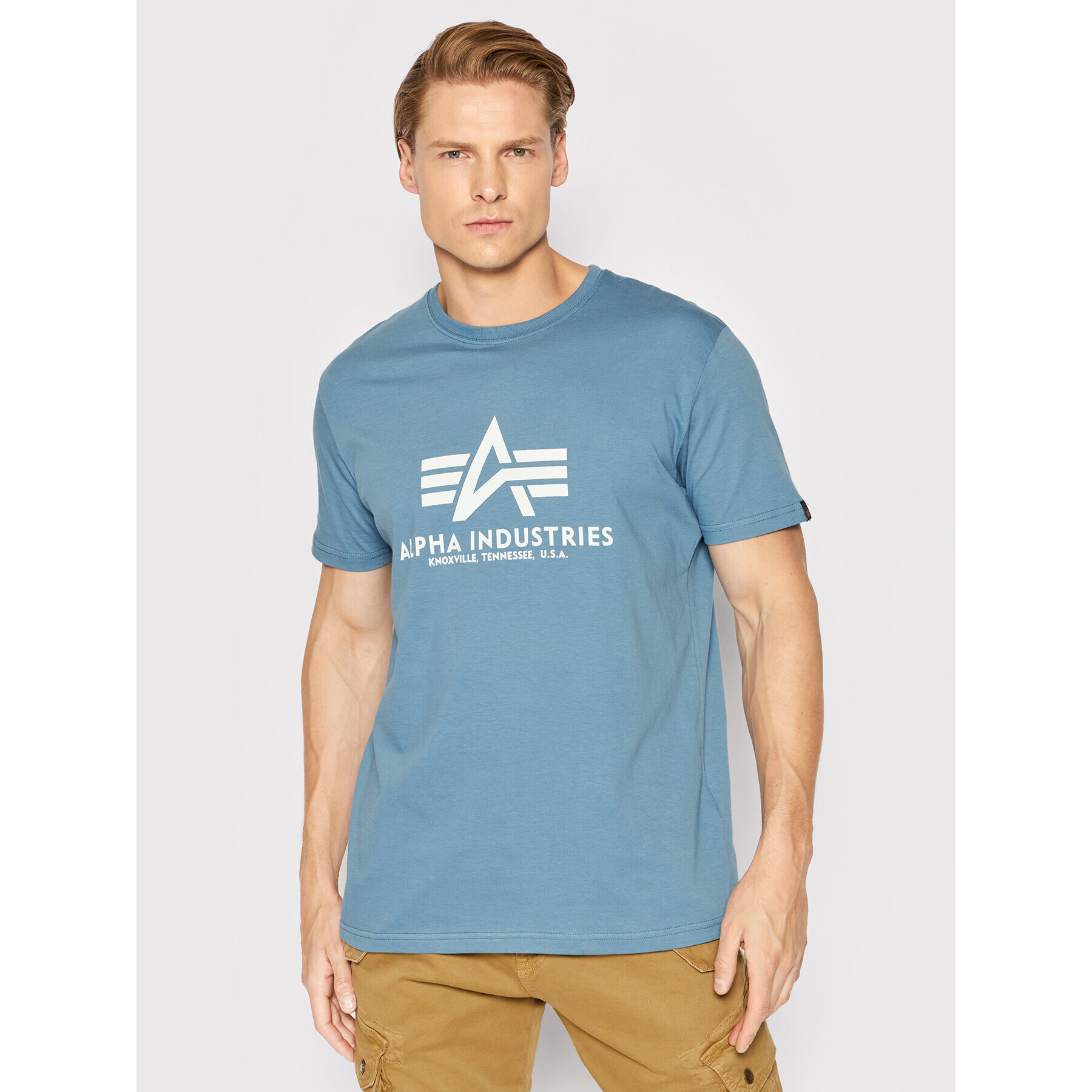 Alpha Industries T-Shirt Basic 100501 Modrá Regular Fit - Pepit.cz