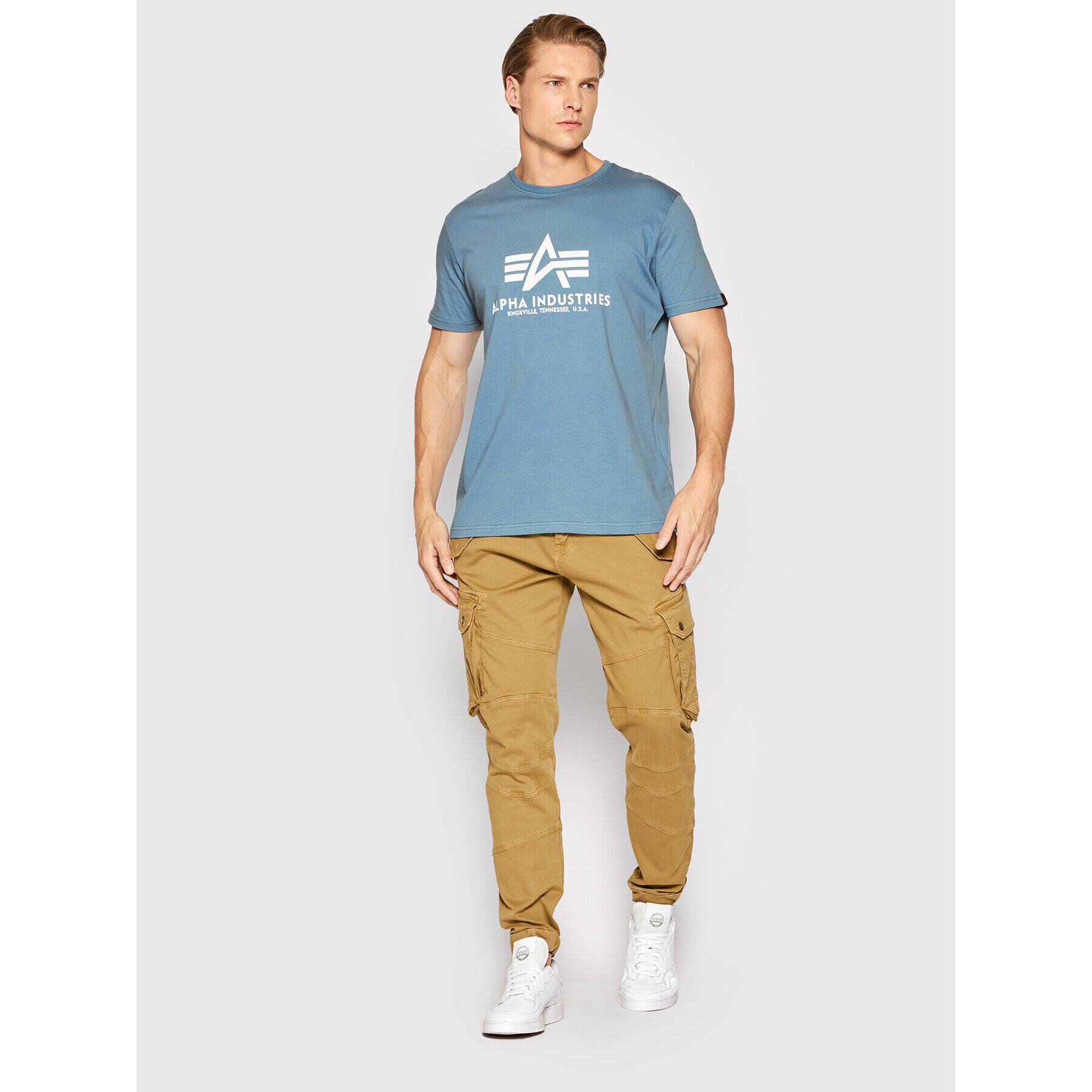 Alpha Industries T-Shirt Basic 100501 Modrá Regular Fit - Pepit.cz