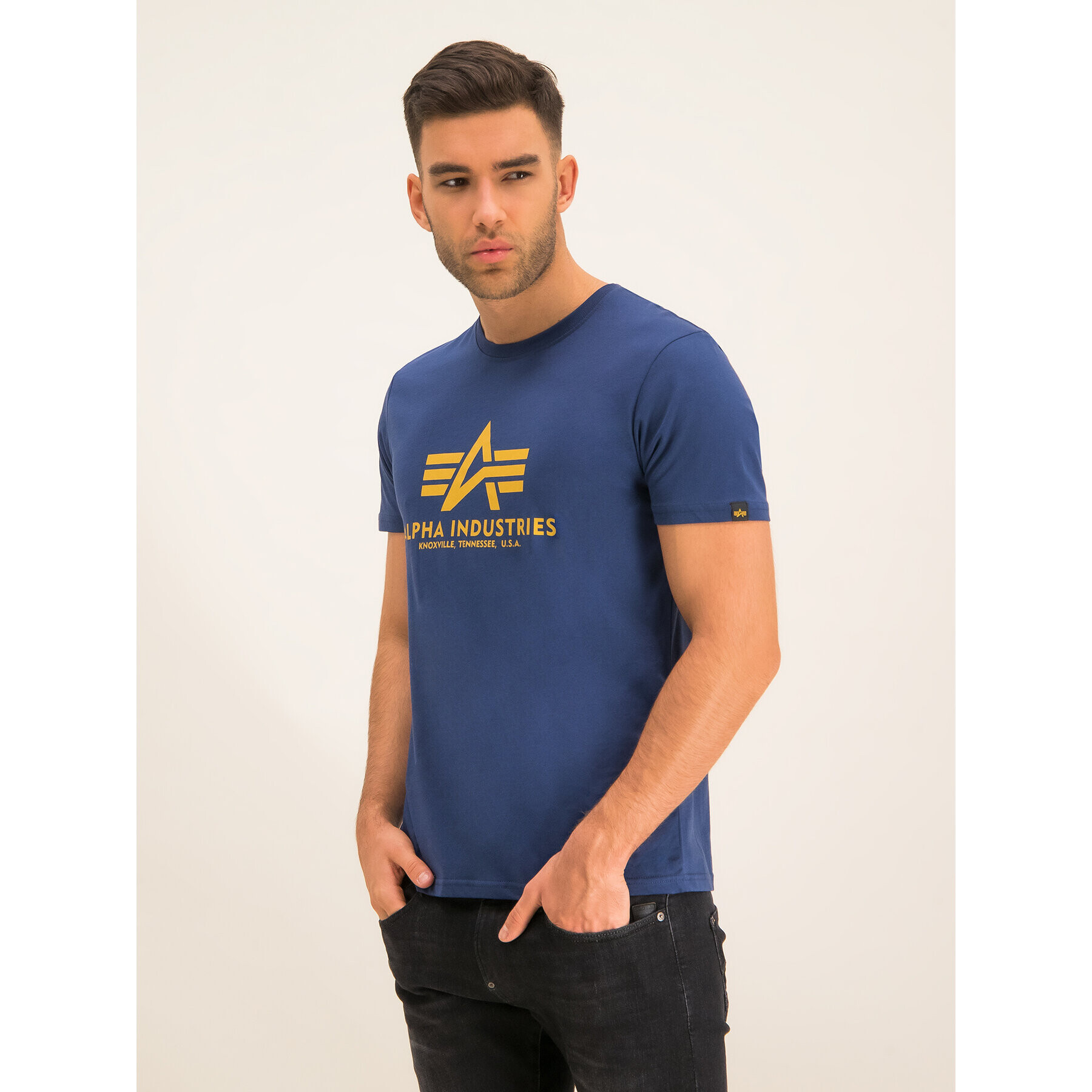 Alpha Industries T-Shirt Basic 100501 Tmavomodrá Regular Fit - Pepit.cz