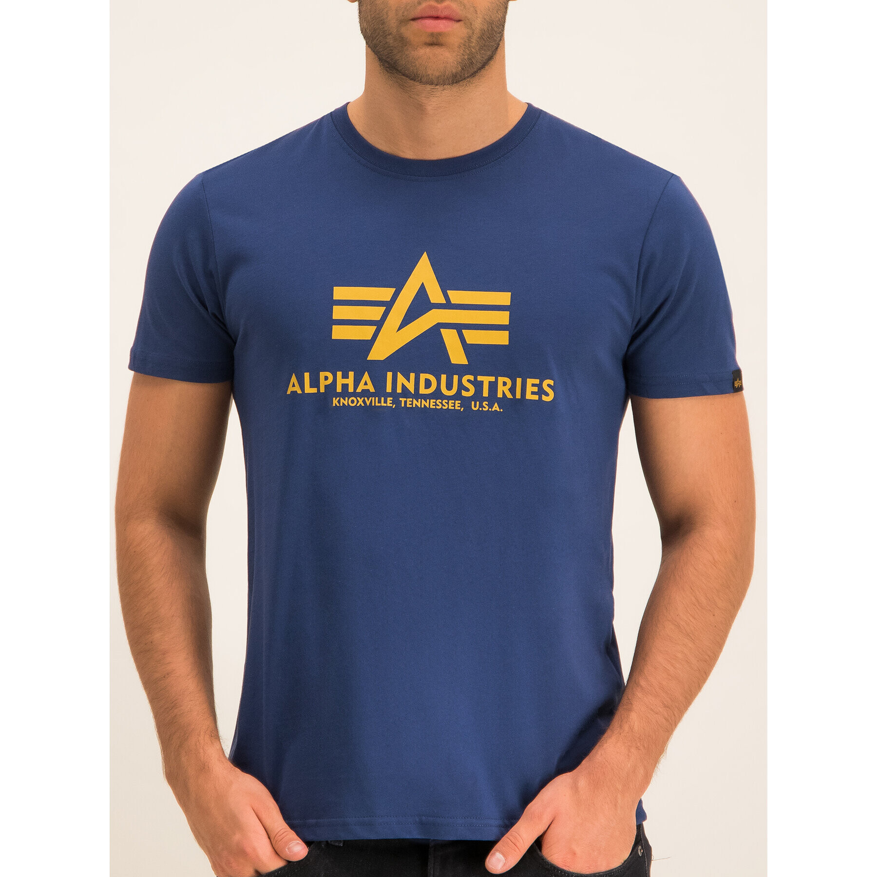 Alpha Industries T-Shirt Basic 100501 Tmavomodrá Regular Fit - Pepit.cz