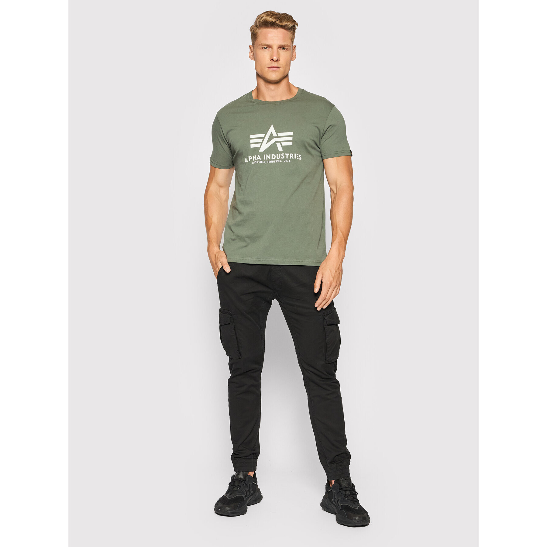 Alpha Industries T-Shirt Basic 100501 Zelená Regular Fit - Pepit.cz