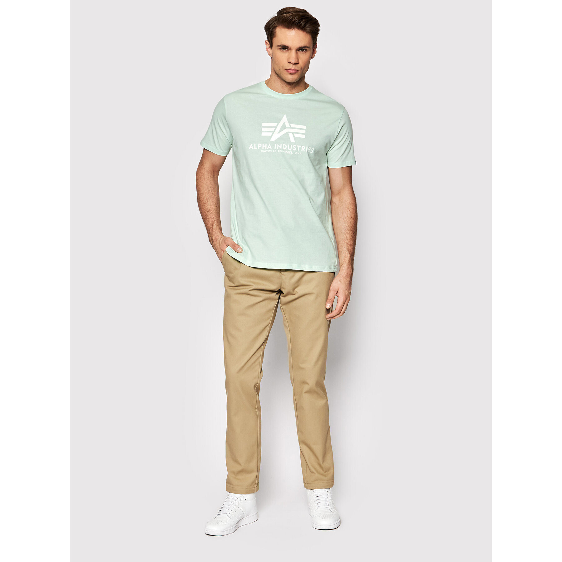 Alpha Industries T-Shirt Basic 100501 Zelená Regular Fit - Pepit.cz