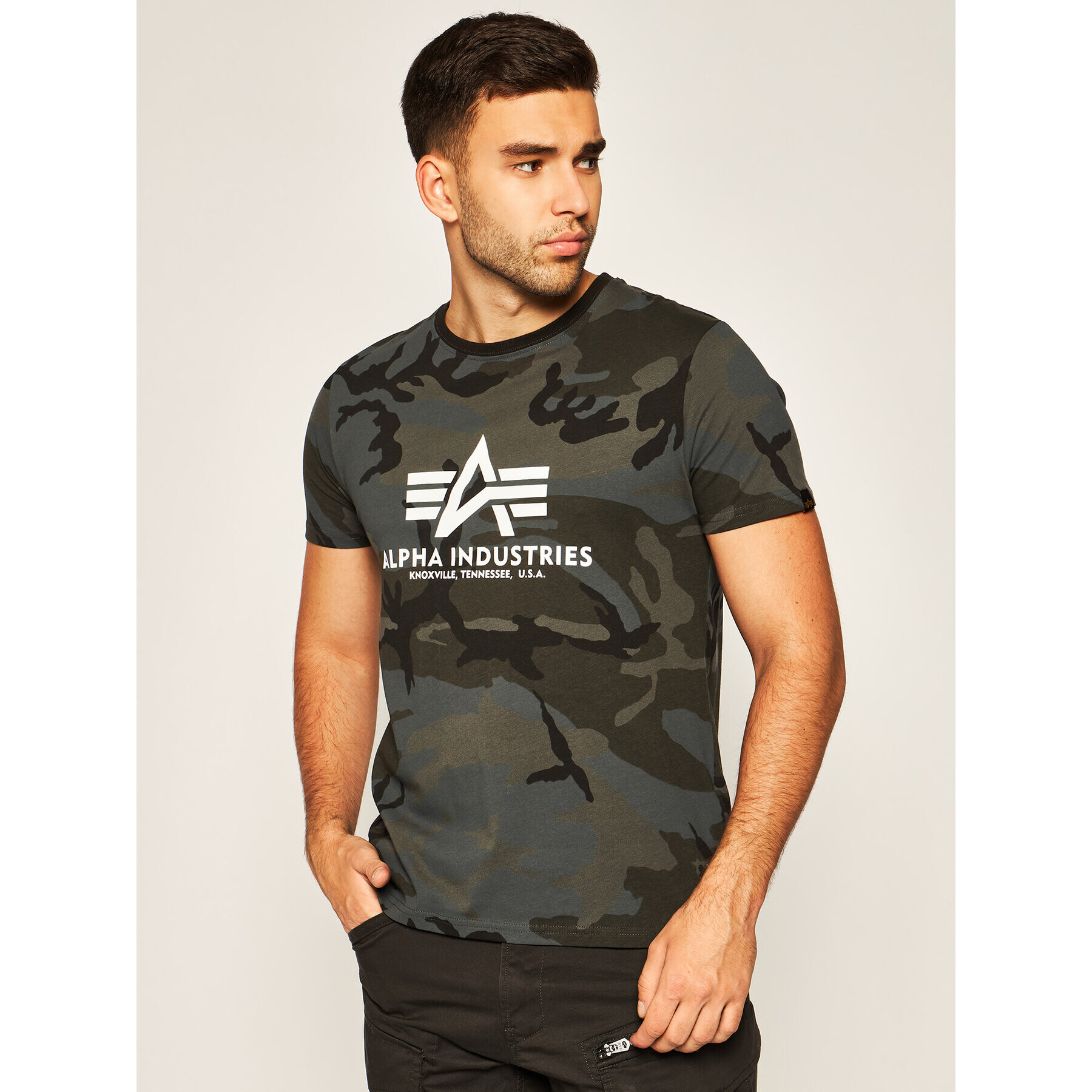 Alpha Industries T-Shirt Basic 100501C Šedá Regular Fit - Pepit.cz