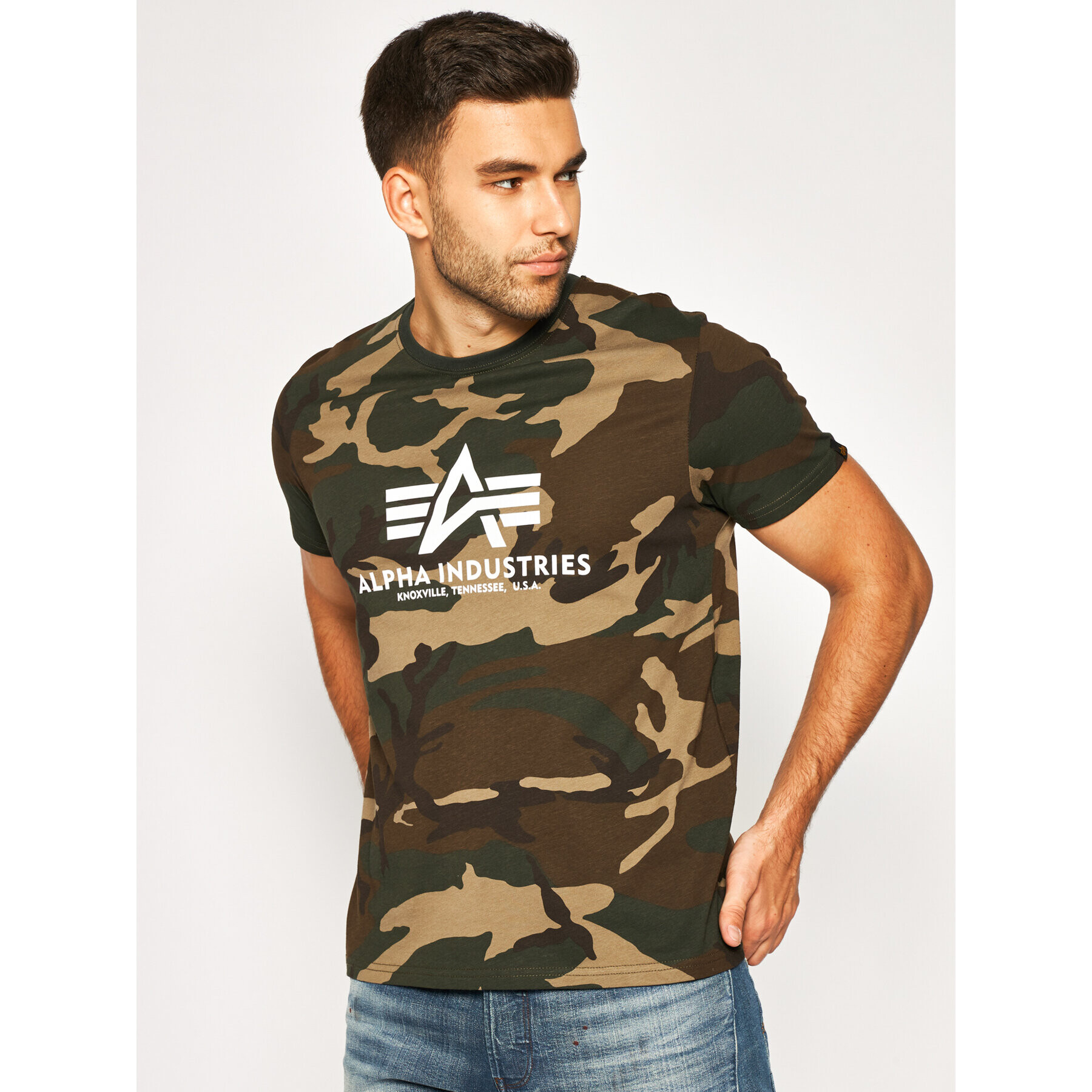 Alpha Industries T-Shirt Basic 100501C Zelená Regular Fit - Pepit.cz