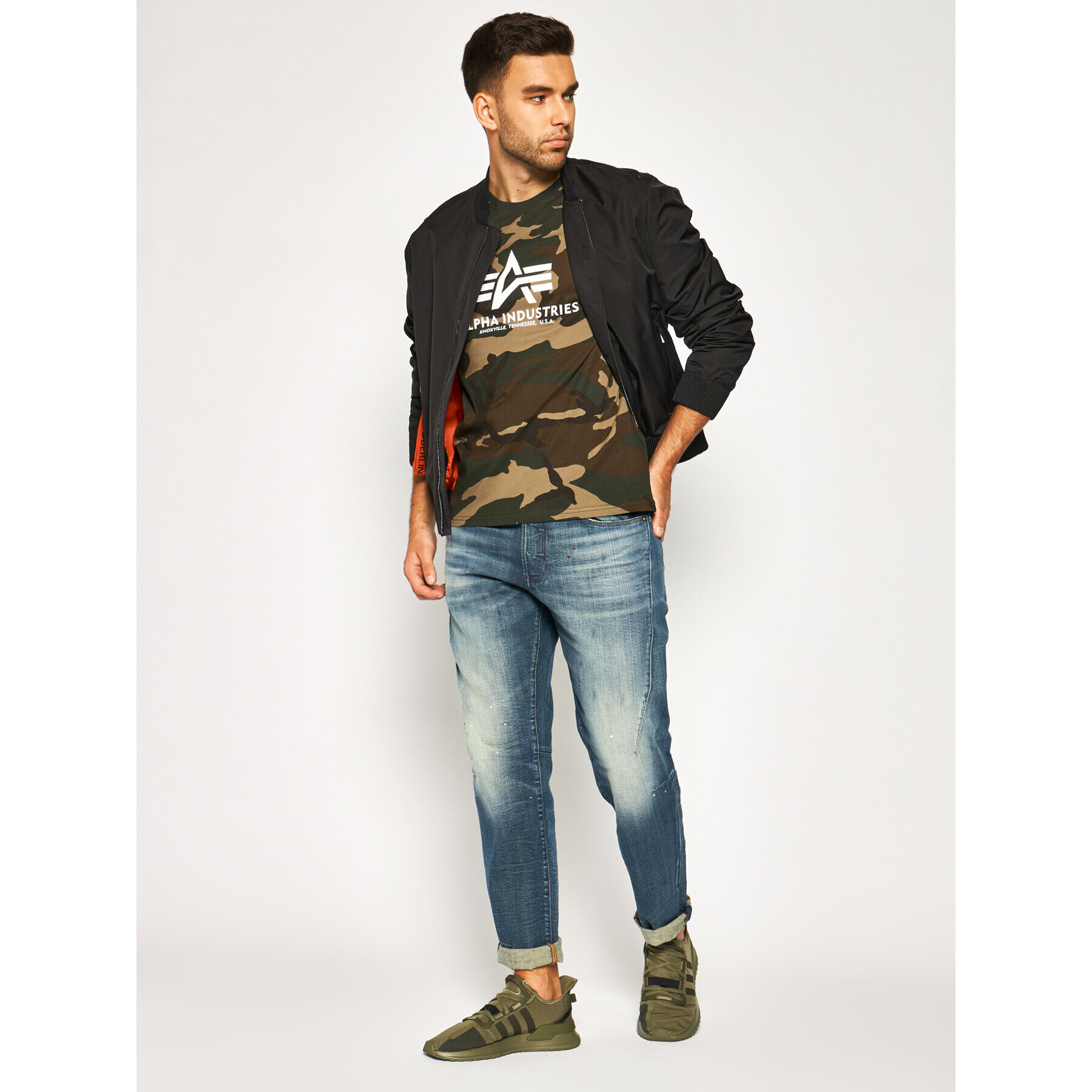 Alpha Industries T-Shirt Basic 100501C Zelená Regular Fit - Pepit.cz