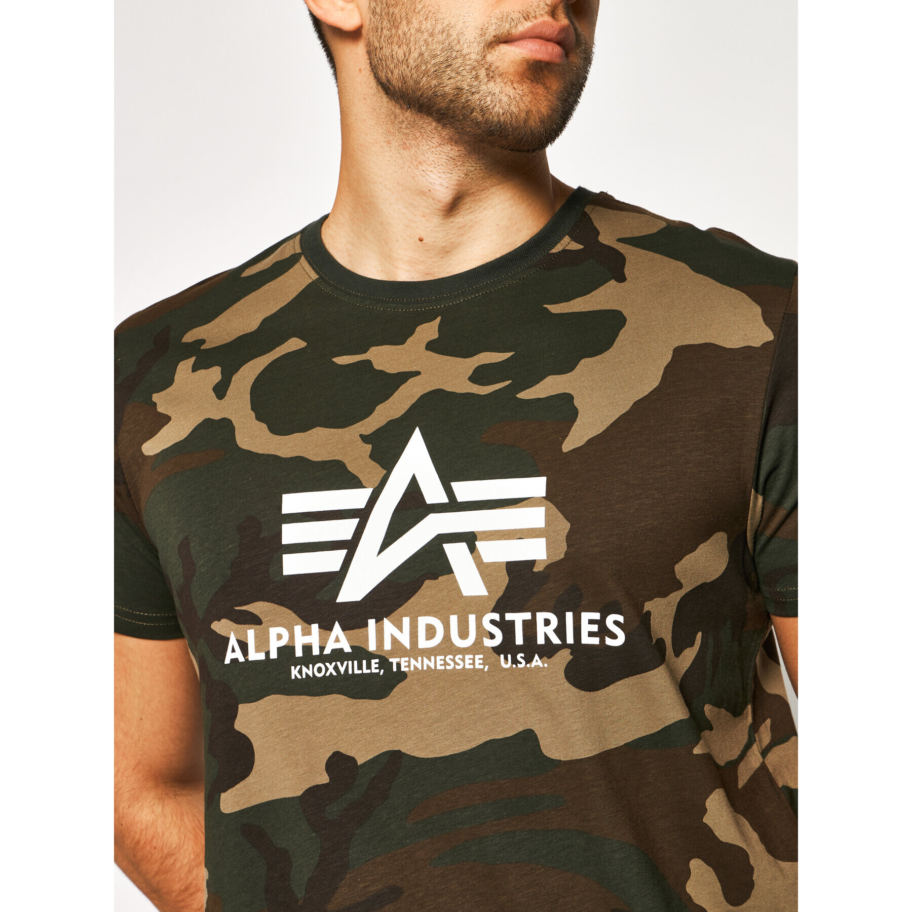 Alpha Industries T-Shirt Basic 100501C Zelená Regular Fit - Pepit.cz