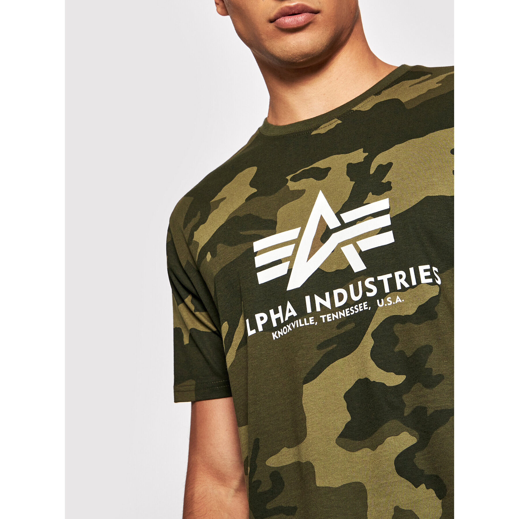 Alpha Industries T-Shirt Basic 100501C Zelená Regular Fit - Pepit.cz