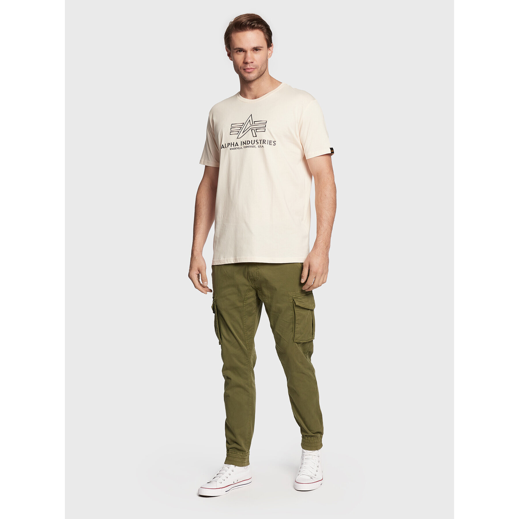 Alpha Industries T-Shirt Basic 118505 Béžová Regular Fit - Pepit.cz