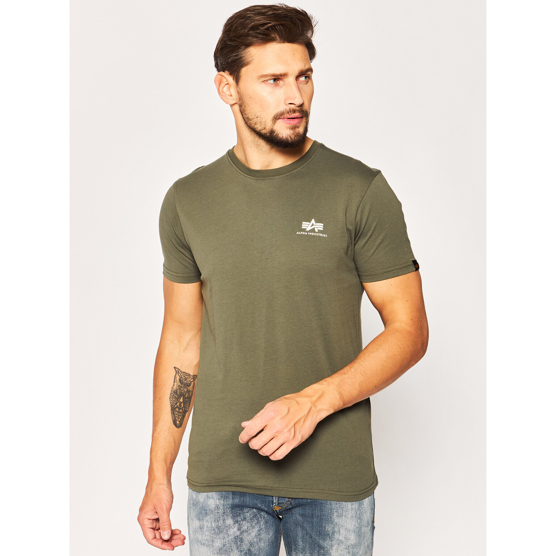 Alpha Industries T-Shirt Basic 188505 Zelená Regular Fit - Pepit.cz