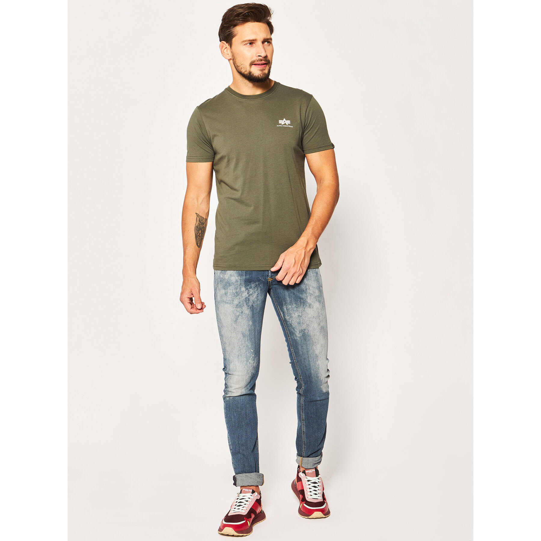 Alpha Industries T-Shirt Basic 188505 Zelená Regular Fit - Pepit.cz