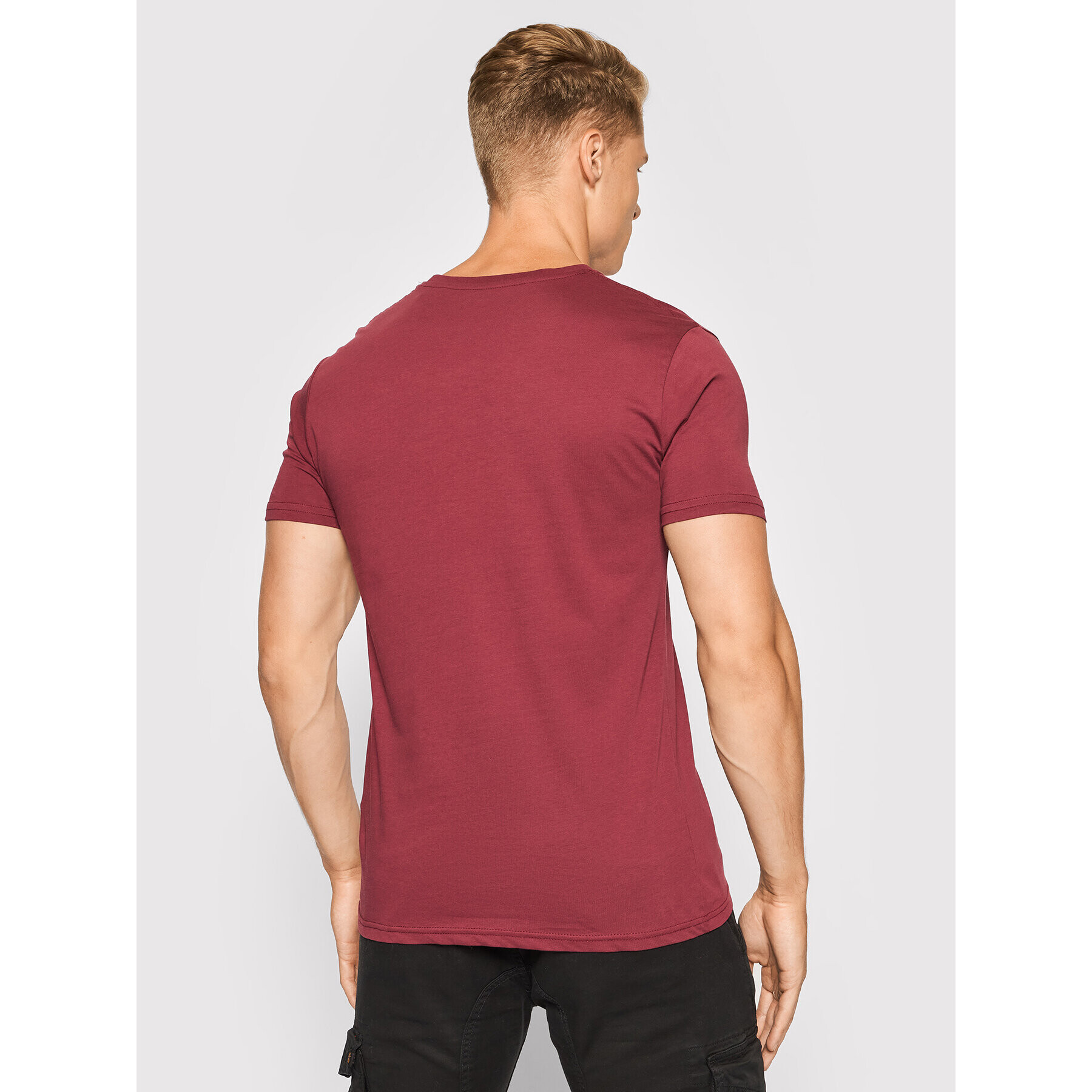 Alpha Industries T-Shirt Basic Foll Print 100501FP Bordó Regular Fit - Pepit.cz