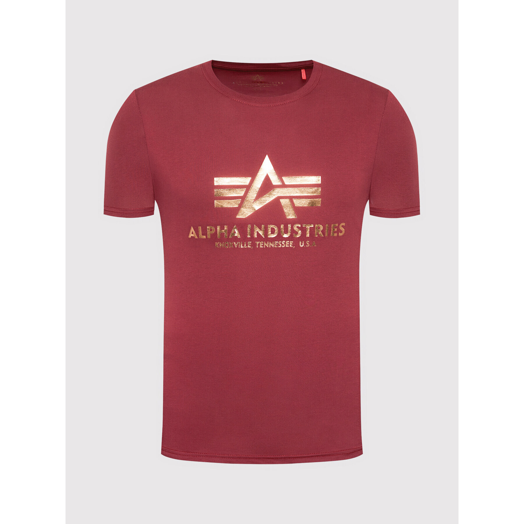 Alpha Industries T-Shirt Basic Foll Print 100501FP Bordó Regular Fit - Pepit.cz