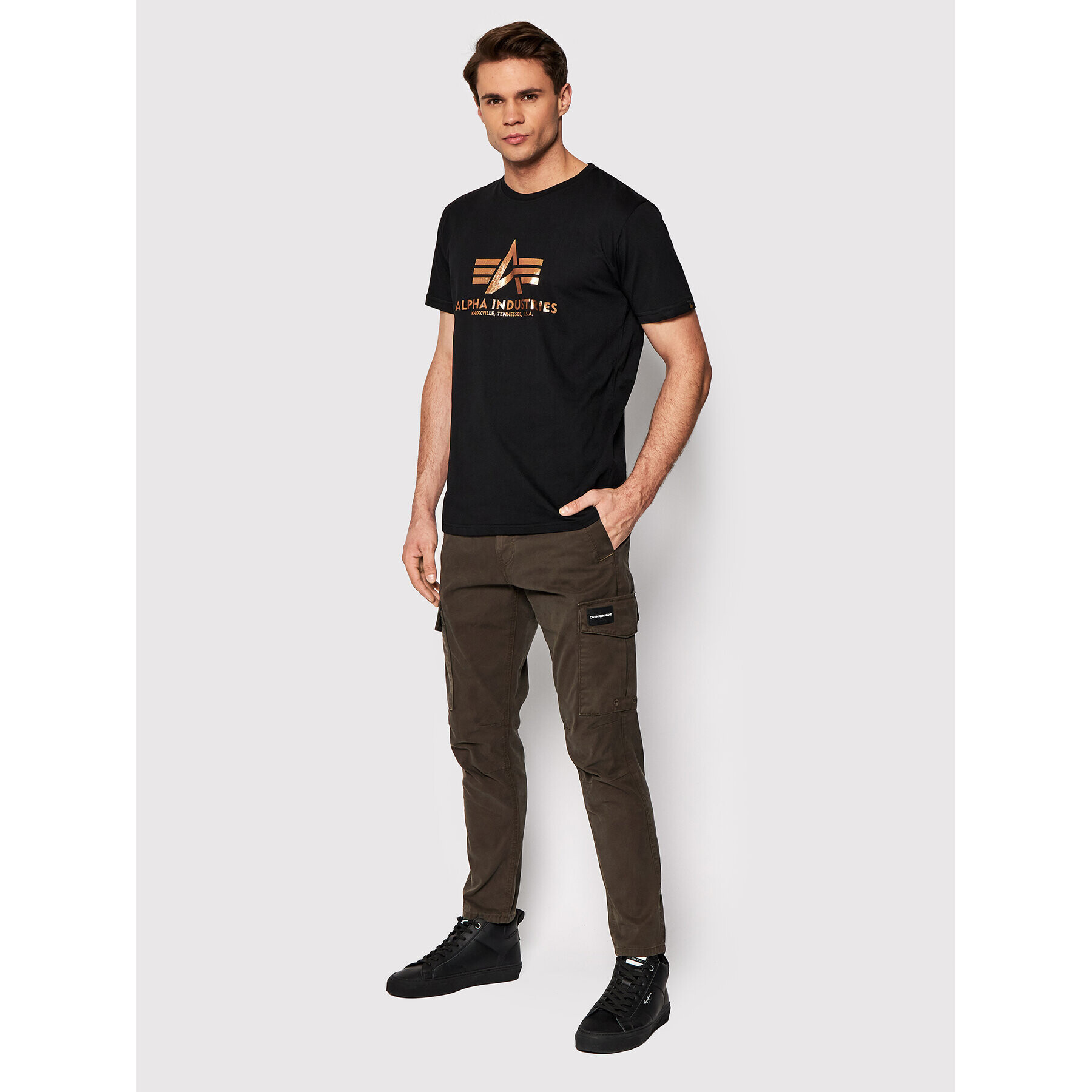 Alpha Industries T-Shirt Basic Foll Print 100501FP Černá Regular Fit - Pepit.cz