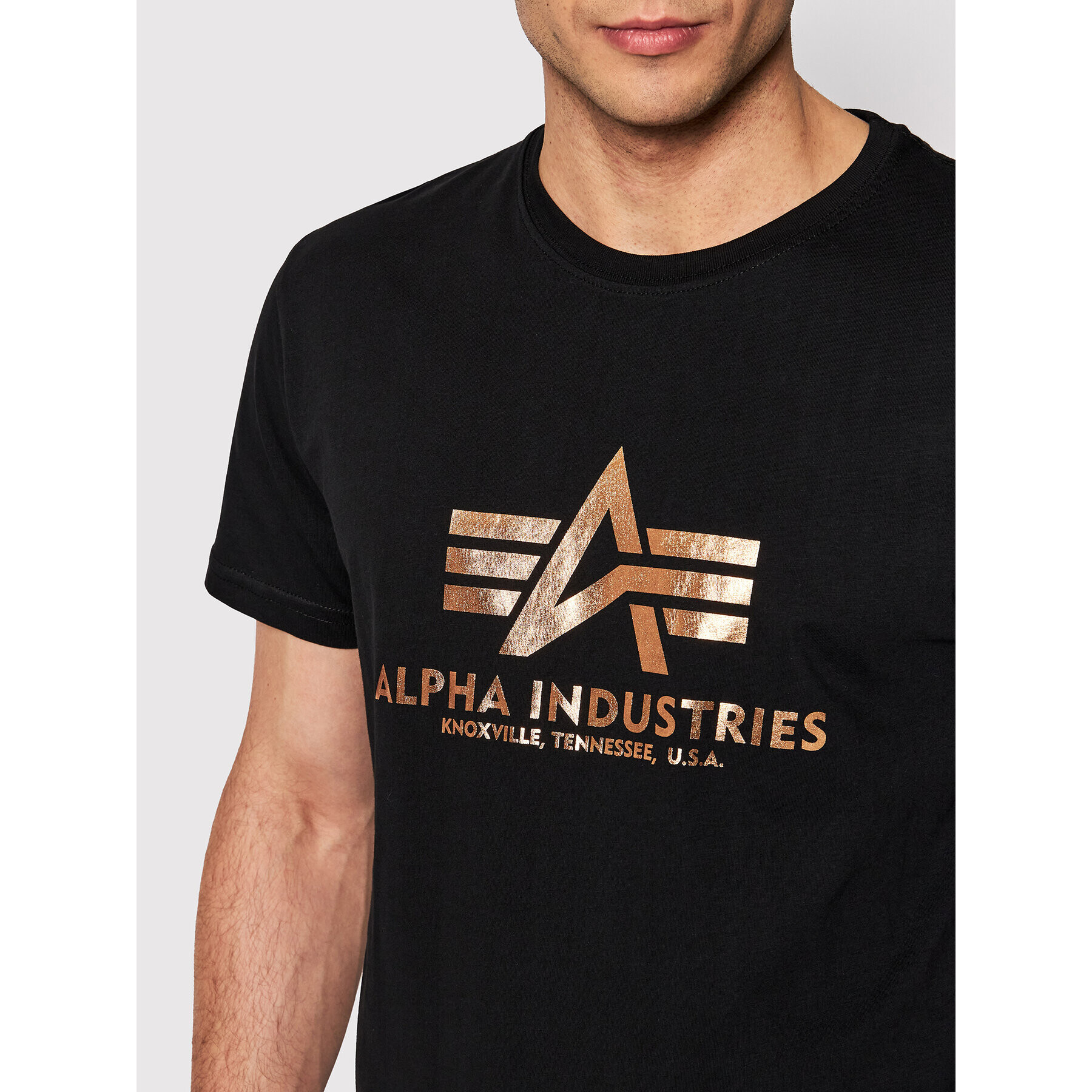 Alpha Industries T-Shirt Basic Foll Print 100501FP Černá Regular Fit - Pepit.cz