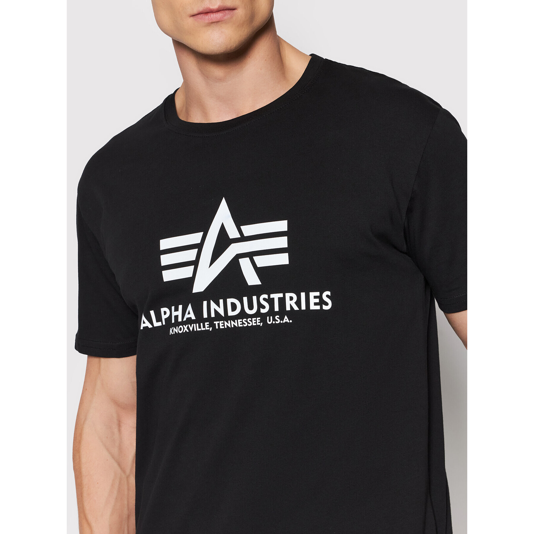 Alpha Industries T-Shirt Basic Reflective Print 100501RP Černá Regular Fit - Pepit.cz