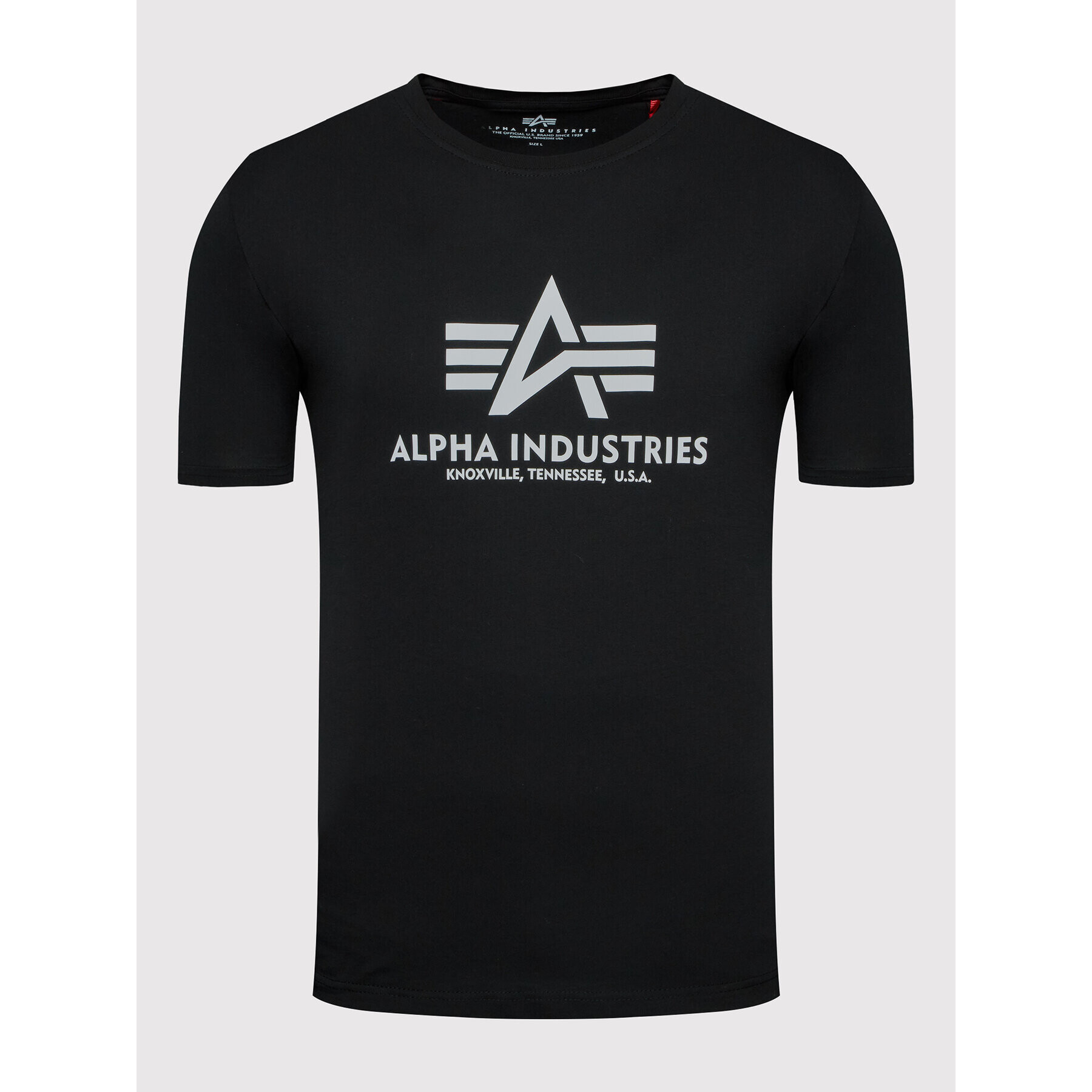 Alpha Industries T-Shirt Basic Reflective Print 100501RP Černá Regular Fit - Pepit.cz