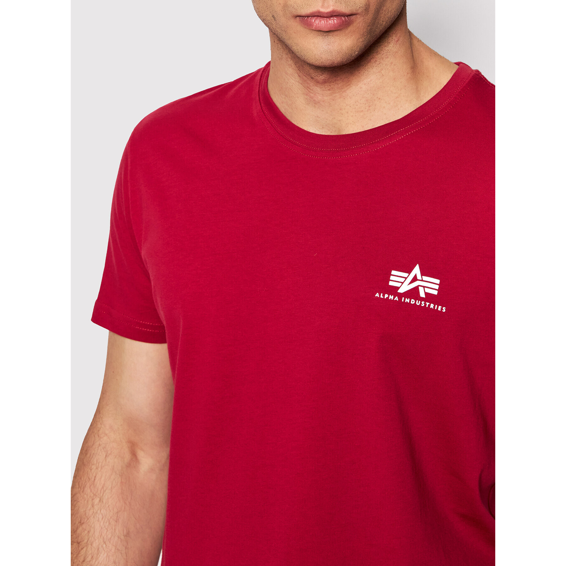 Alpha Industries T-Shirt Basic Small Logo 188505 Červená Regular Fit - Pepit.cz