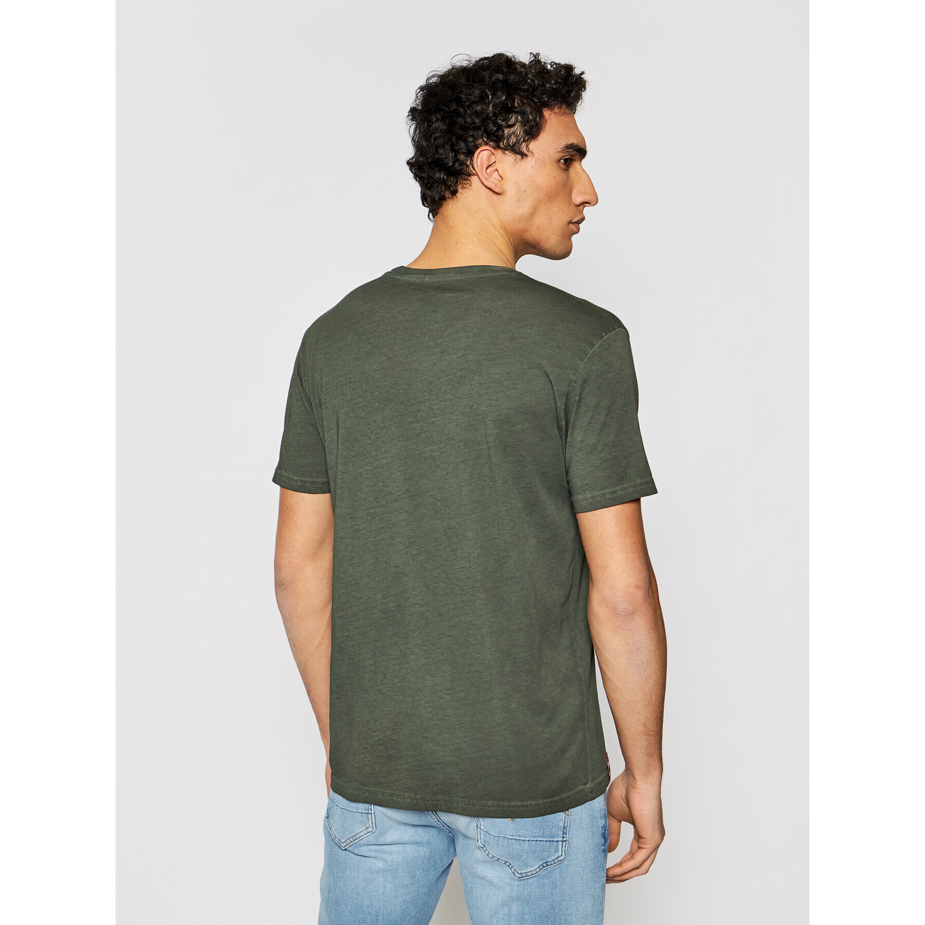 Alpha Industries T-Shirt Basic T Oildye 116515 Zelená Regular Fit - Pepit.cz