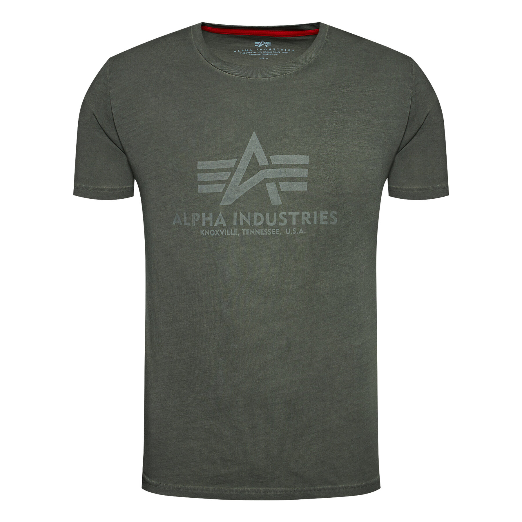 Alpha Industries T-Shirt Basic T Oildye 116515 Zelená Regular Fit - Pepit.cz