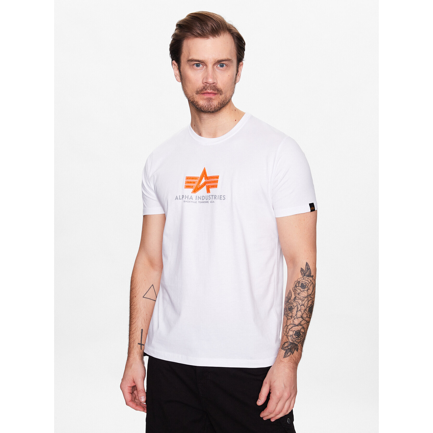 Alpha Industries T-Shirt Basic T Rubber 100501RB Bílá Regular Fit - Pepit.cz