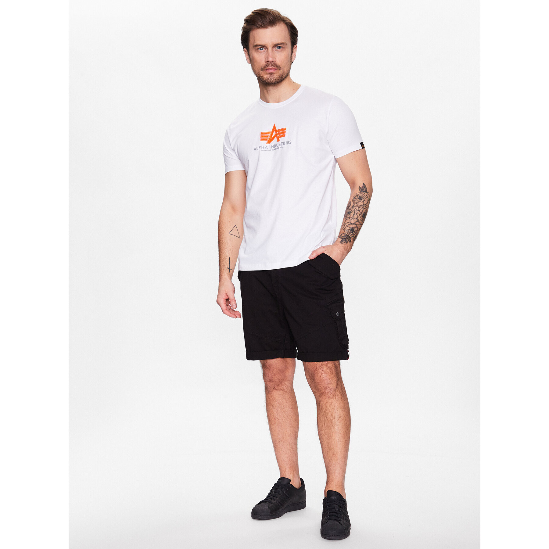 Alpha Industries T-Shirt Basic T Rubber 100501RB Bílá Regular Fit - Pepit.cz