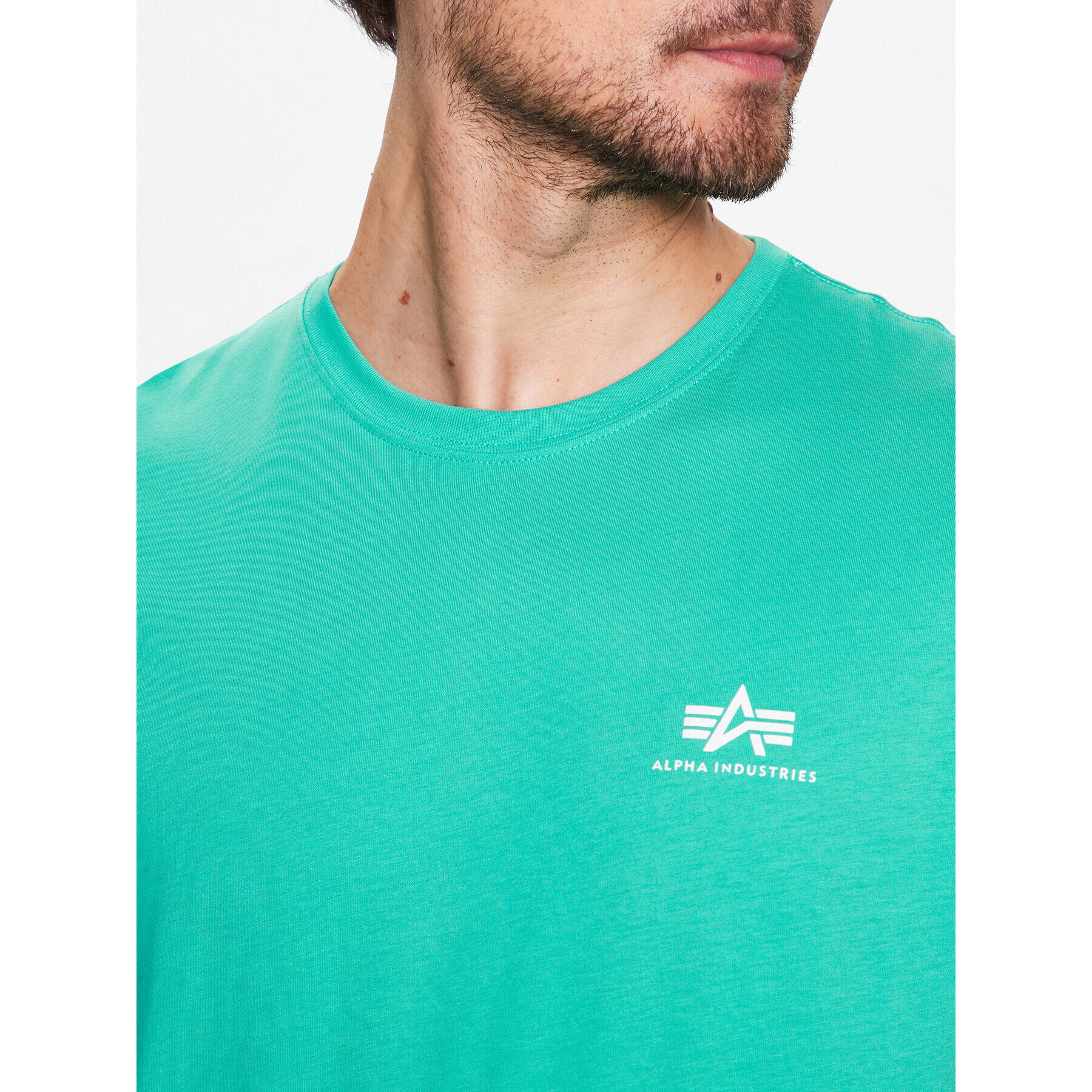 Alpha Industries T-Shirt Basic T Small Logo 188505 Zelená Regular Fit - Pepit.cz