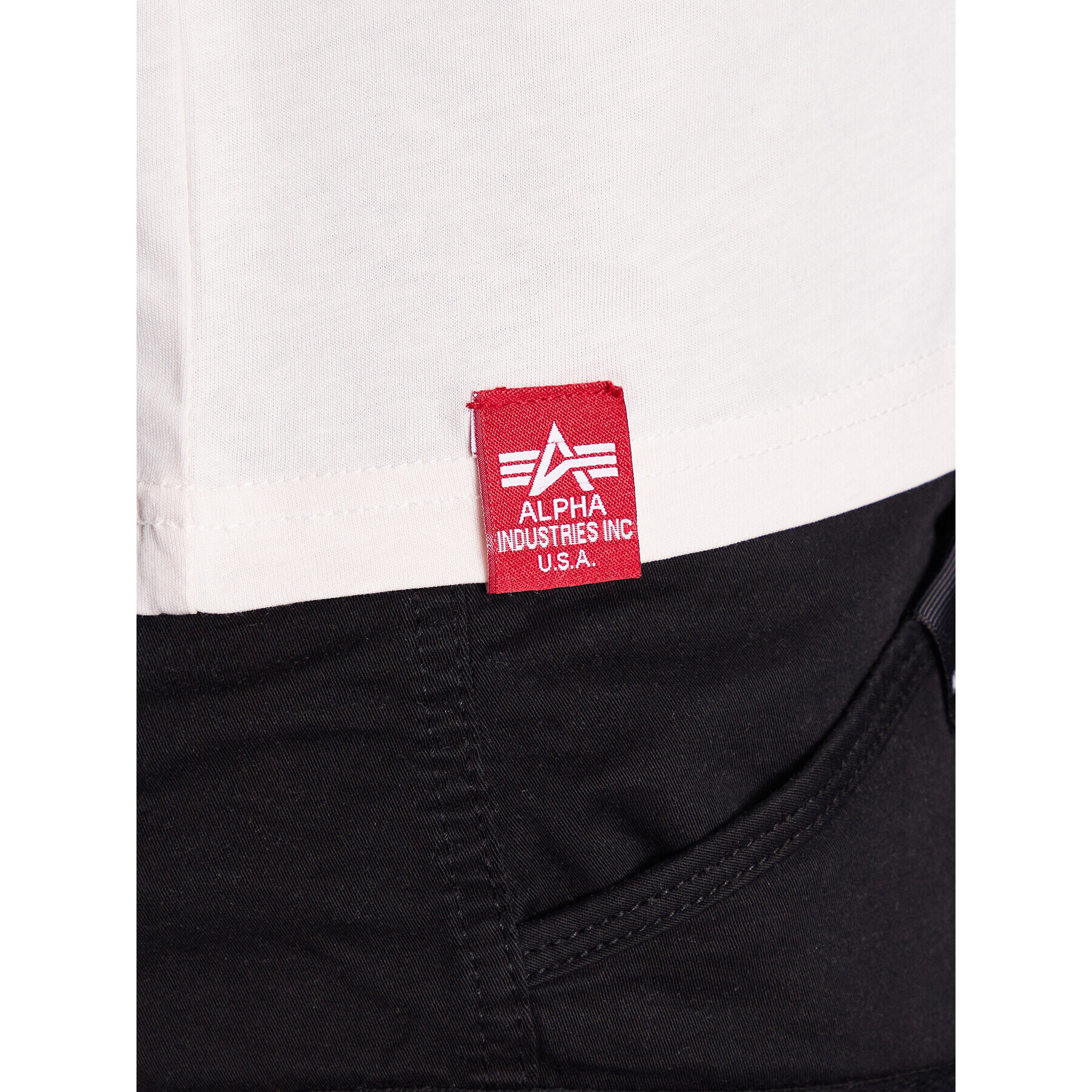 Alpha Industries T-Shirt Block Logo T Écru Regular Fit - Pepit.cz