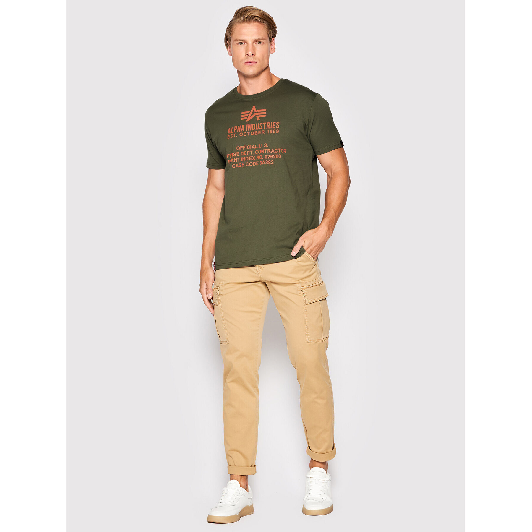 Alpha Industries T-Shirt Fundamental 118509 Zelená Regular Fit - Pepit.cz