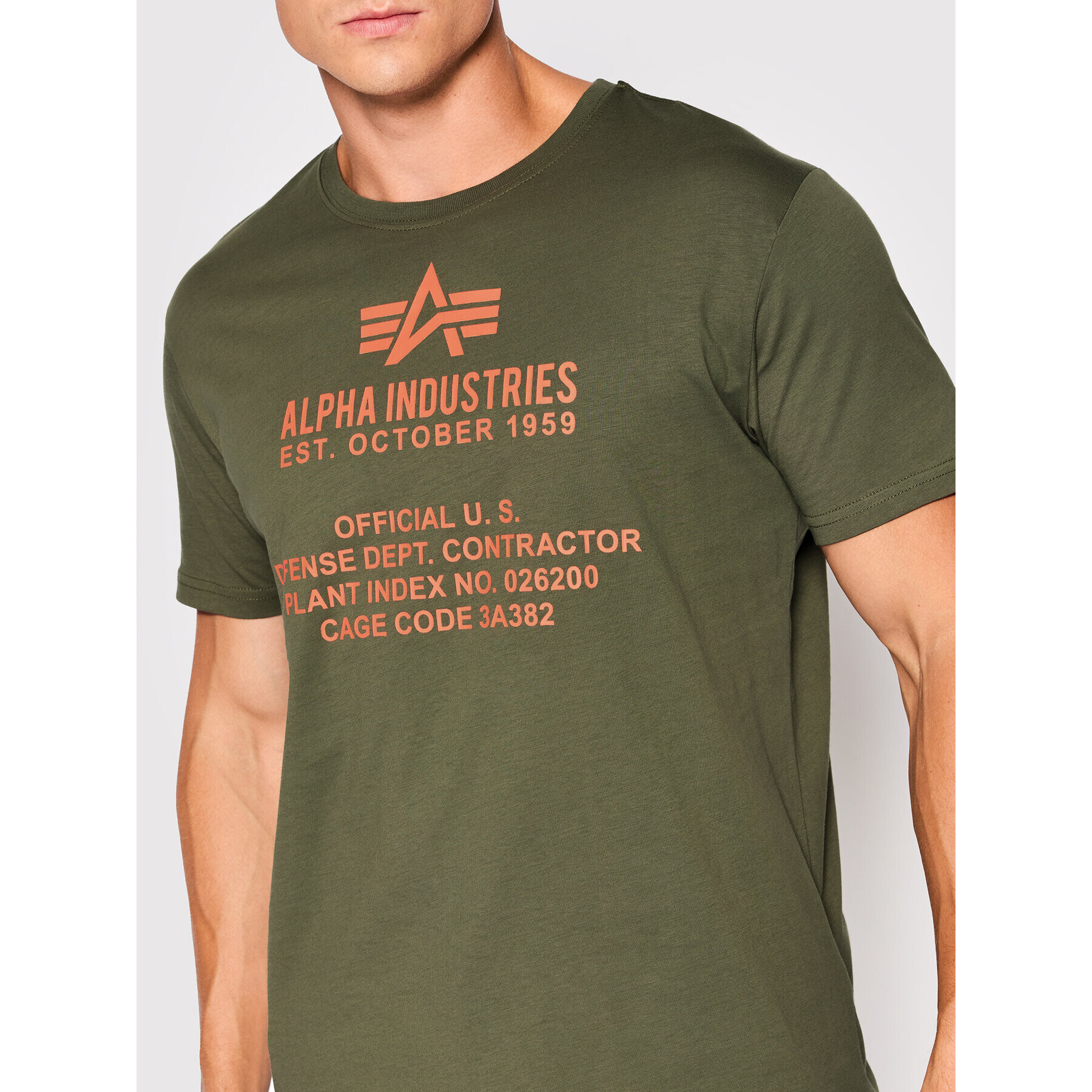 Alpha Industries T-Shirt Fundamental 118509 Zelená Regular Fit - Pepit.cz