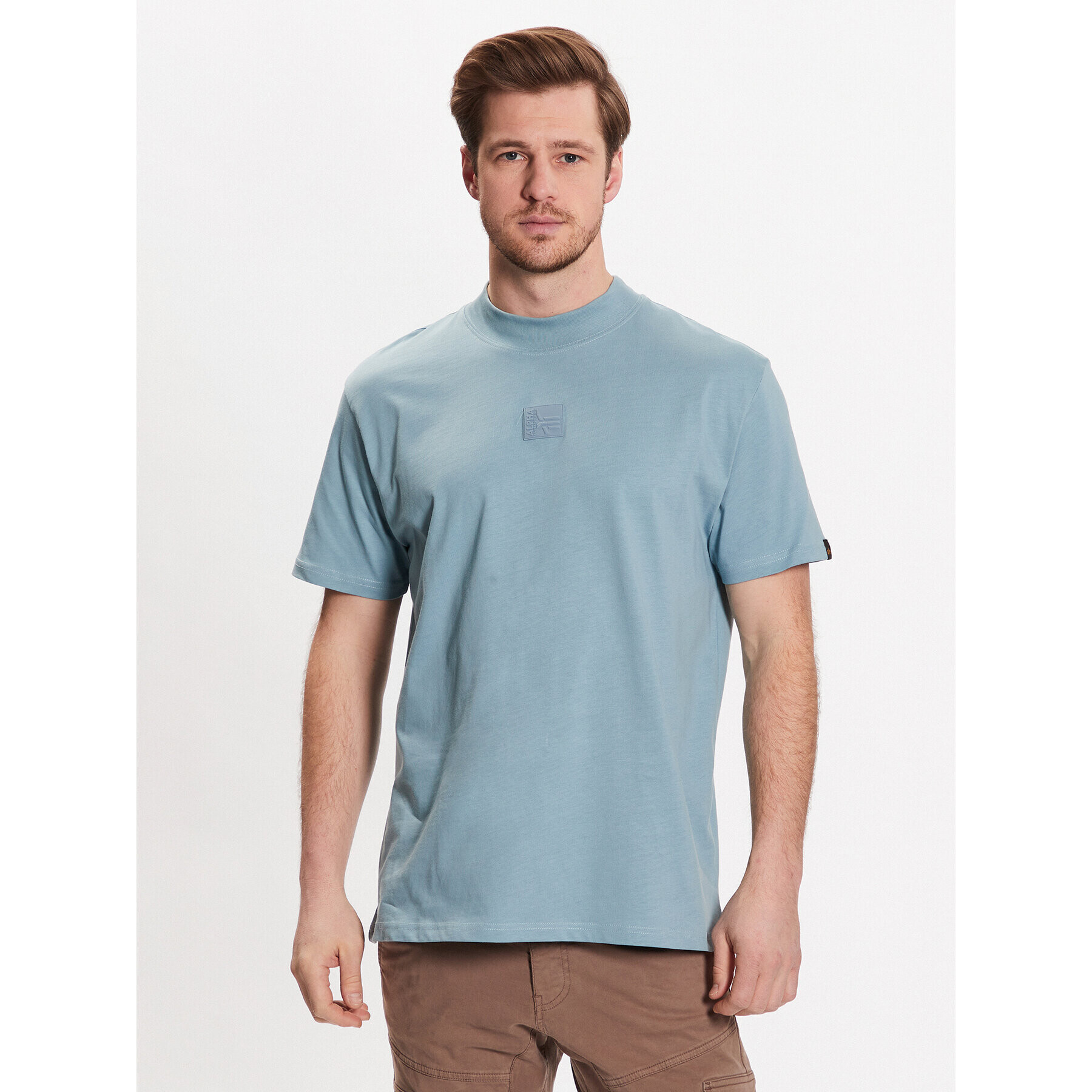 Alpha Industries T-Shirt Label T HC 136511 Modrá Overshirt Fit - Pepit.cz