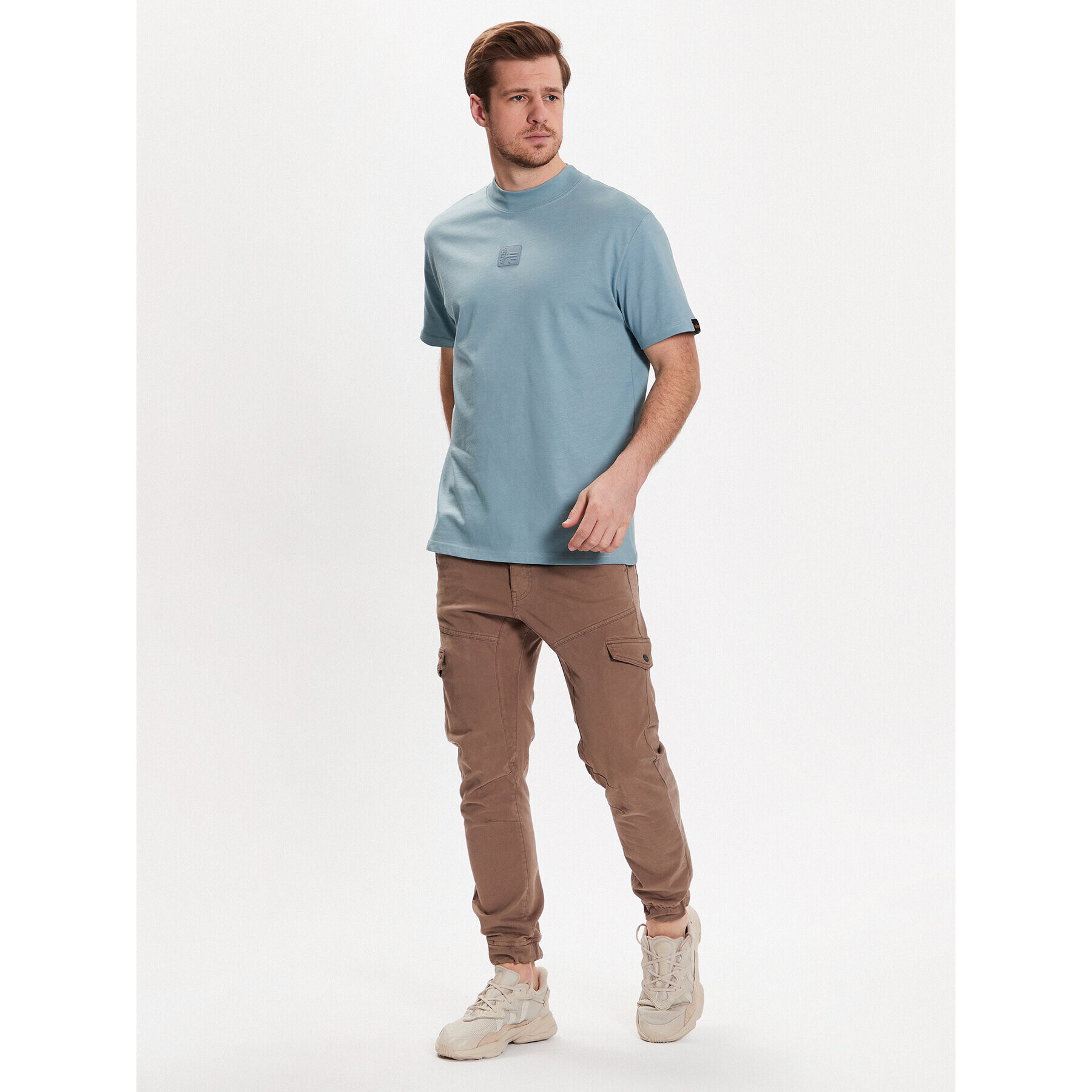 Alpha Industries T-Shirt Label T HC 136511 Modrá Overshirt Fit - Pepit.cz