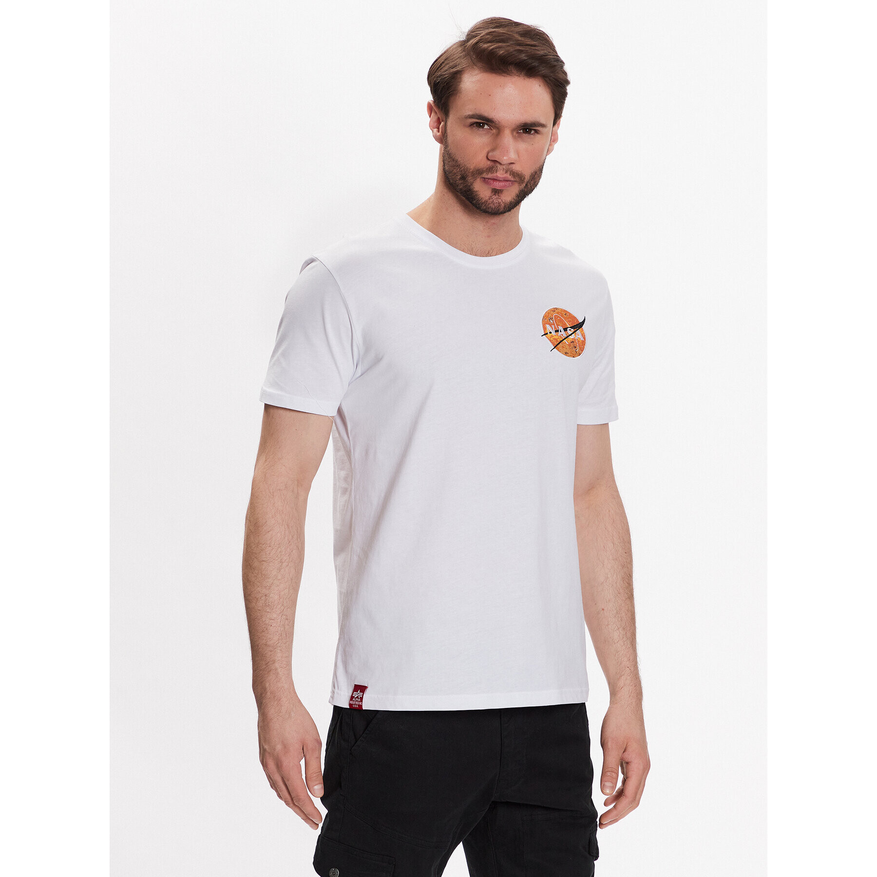 Alpha Industries T-Shirt Nasa Davinci T 136508 Bílá Regular Fit - Pepit.cz