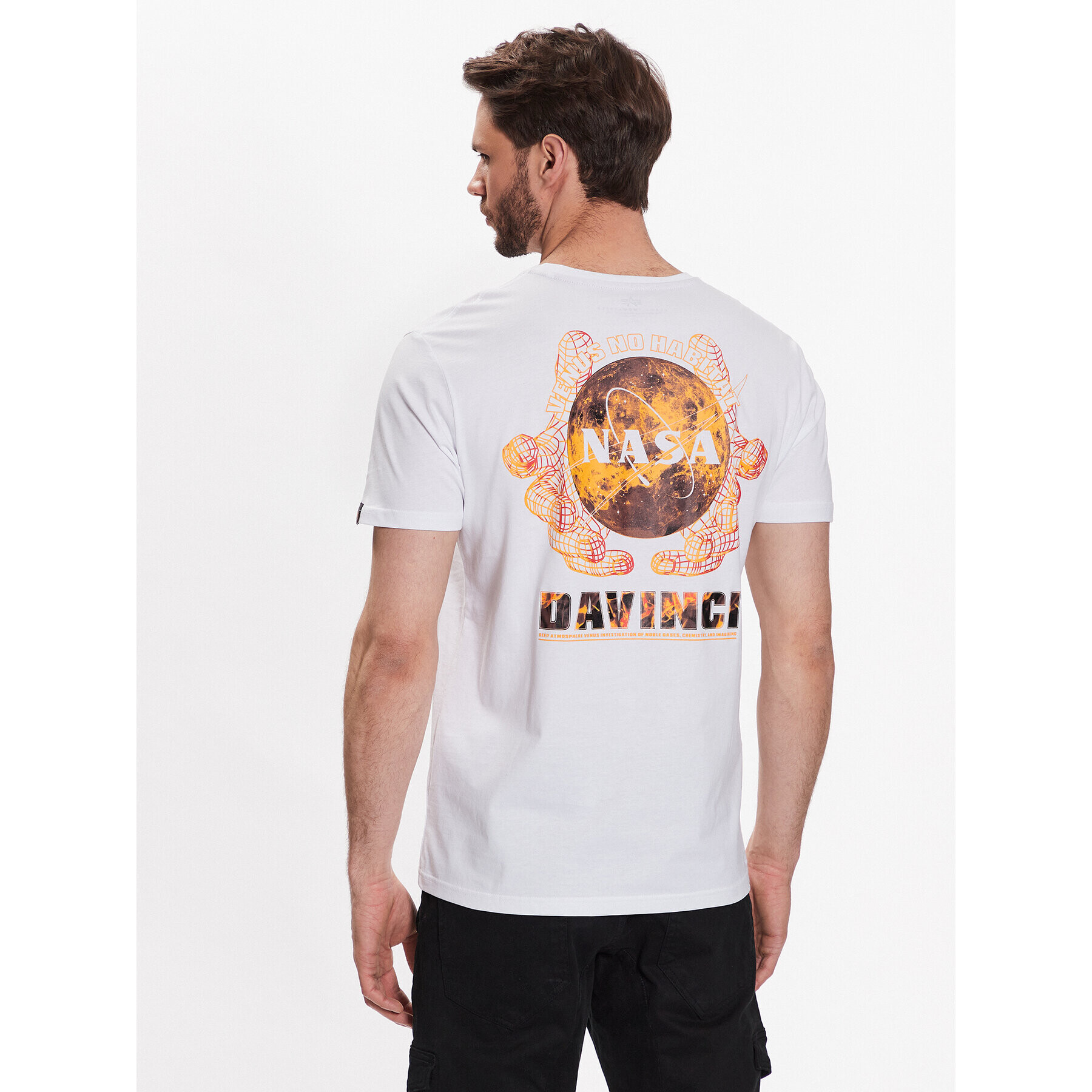 Alpha Industries T-Shirt Nasa Davinci T 136508 Bílá Regular Fit - Pepit.cz