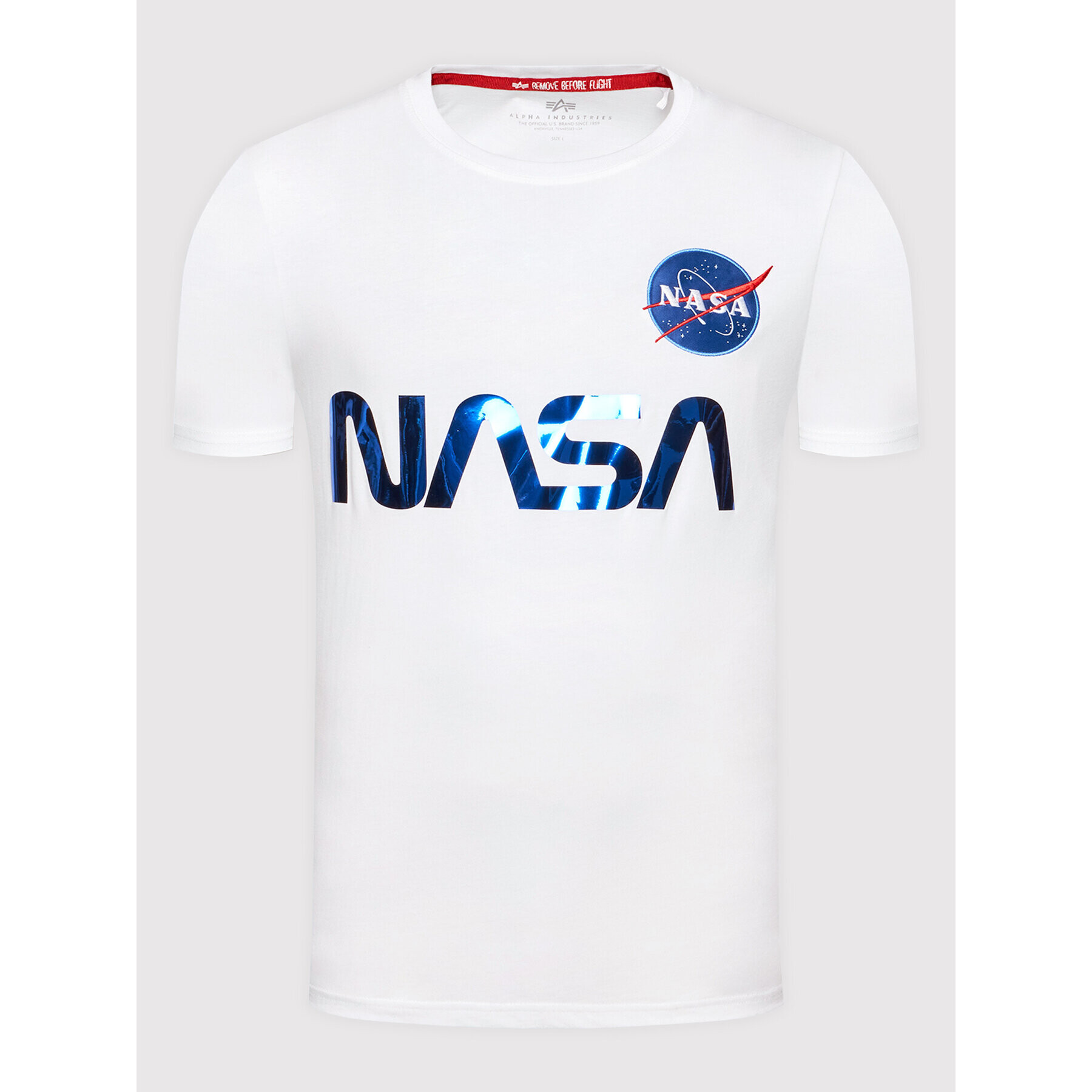 Alpha Industries T-Shirt Nasa Reflective 178501 Bílá Regular Fit - Pepit.cz