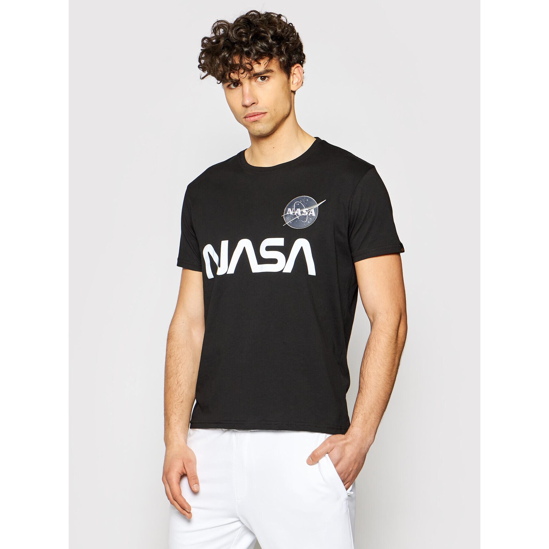 Alpha Industries T-Shirt Nasa Reflective 178501 Černá Regular Fit - Pepit.cz