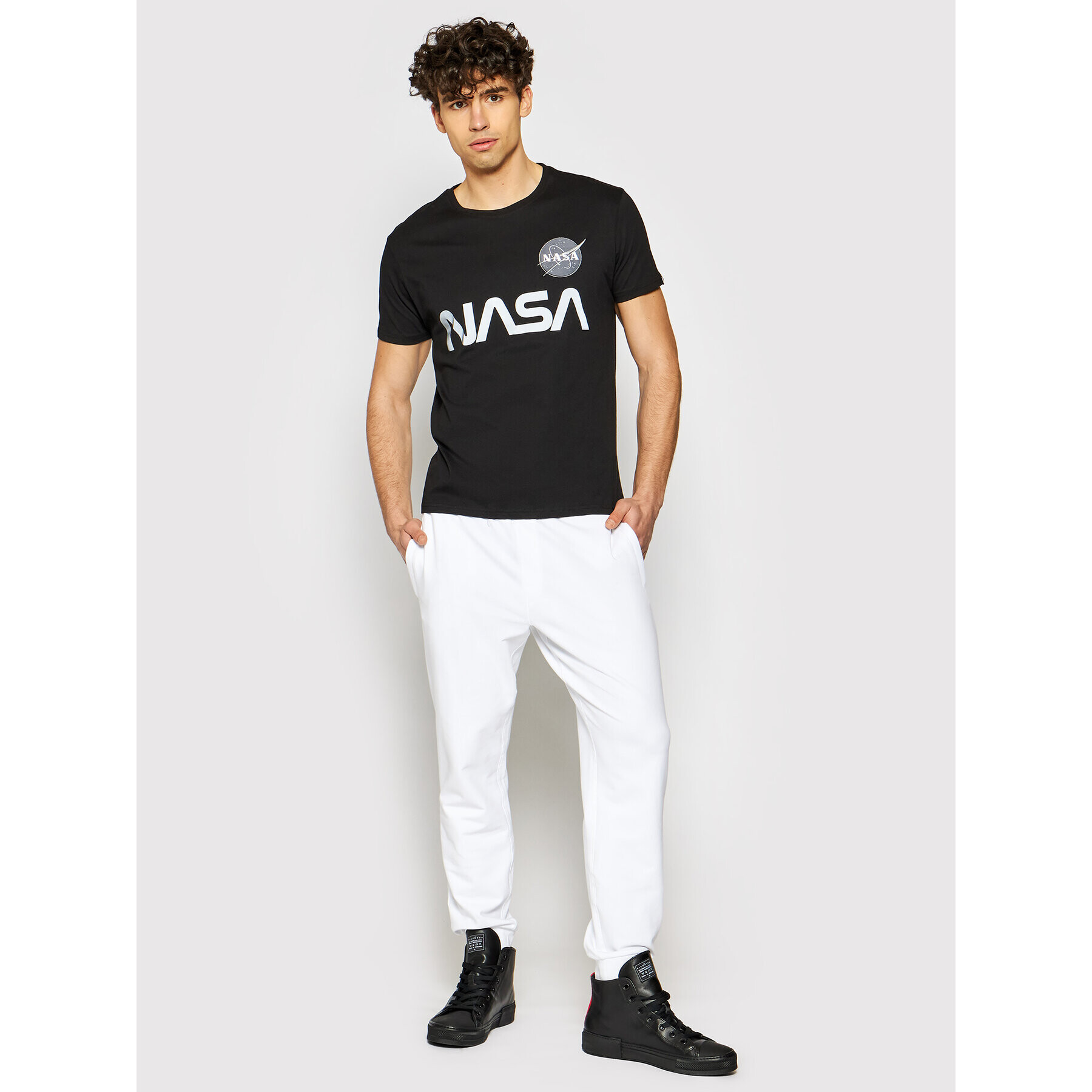 Alpha Industries T-Shirt Nasa Reflective 178501 Černá Regular Fit - Pepit.cz