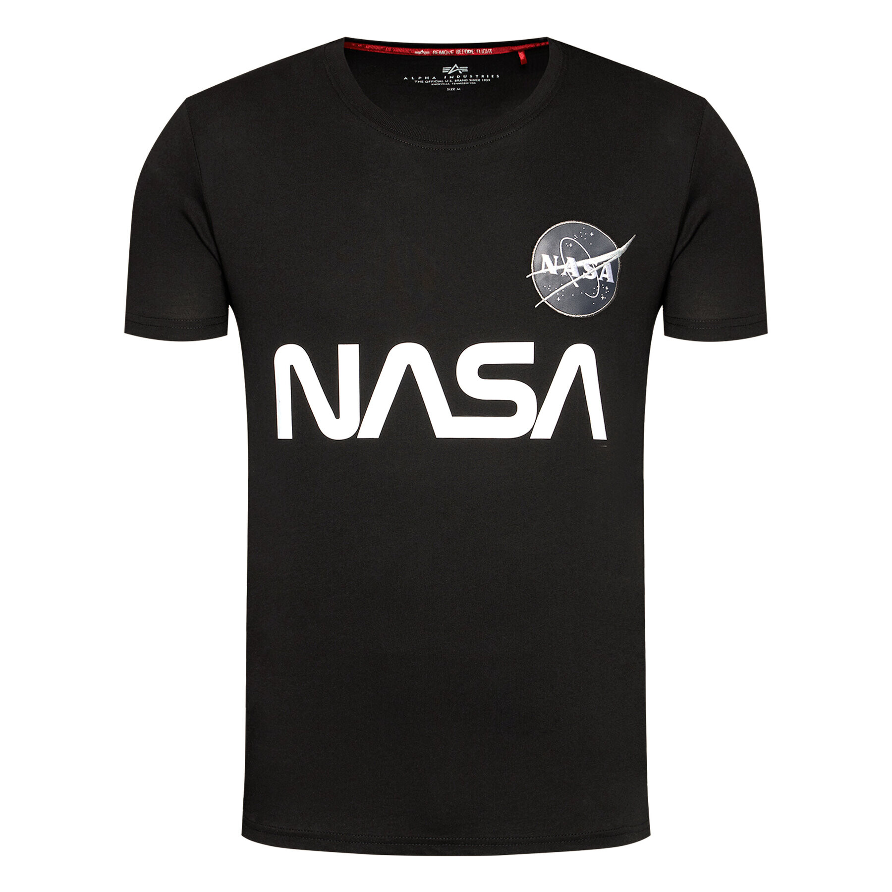 Alpha Industries T-Shirt Nasa Reflective 178501 Černá Regular Fit - Pepit.cz