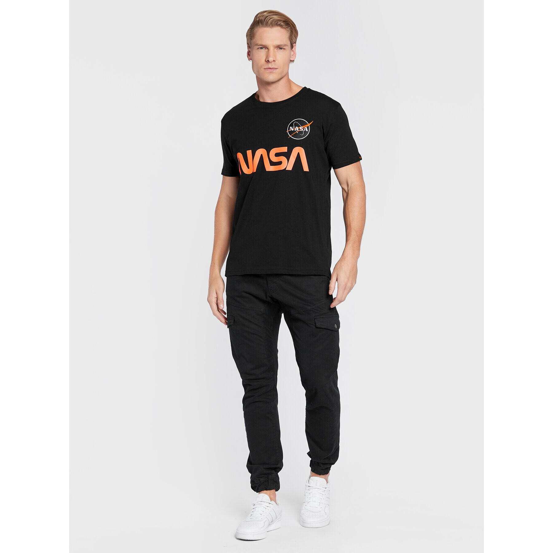 Alpha Industries T-Shirt Nasa Reflective 178501 Černá Regular Fit - Pepit.cz