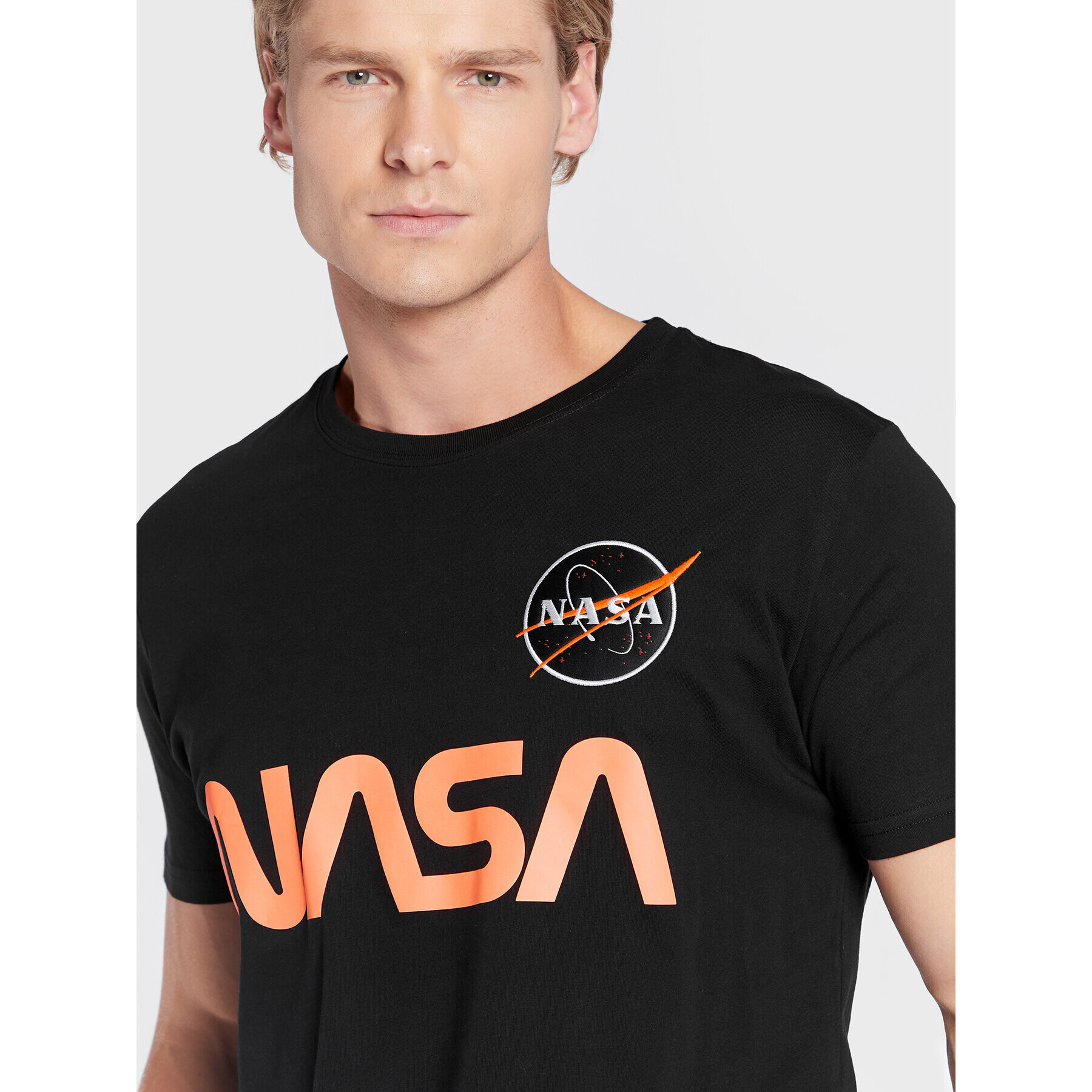 Alpha Industries T-Shirt Nasa Reflective 178501 Černá Regular Fit - Pepit.cz