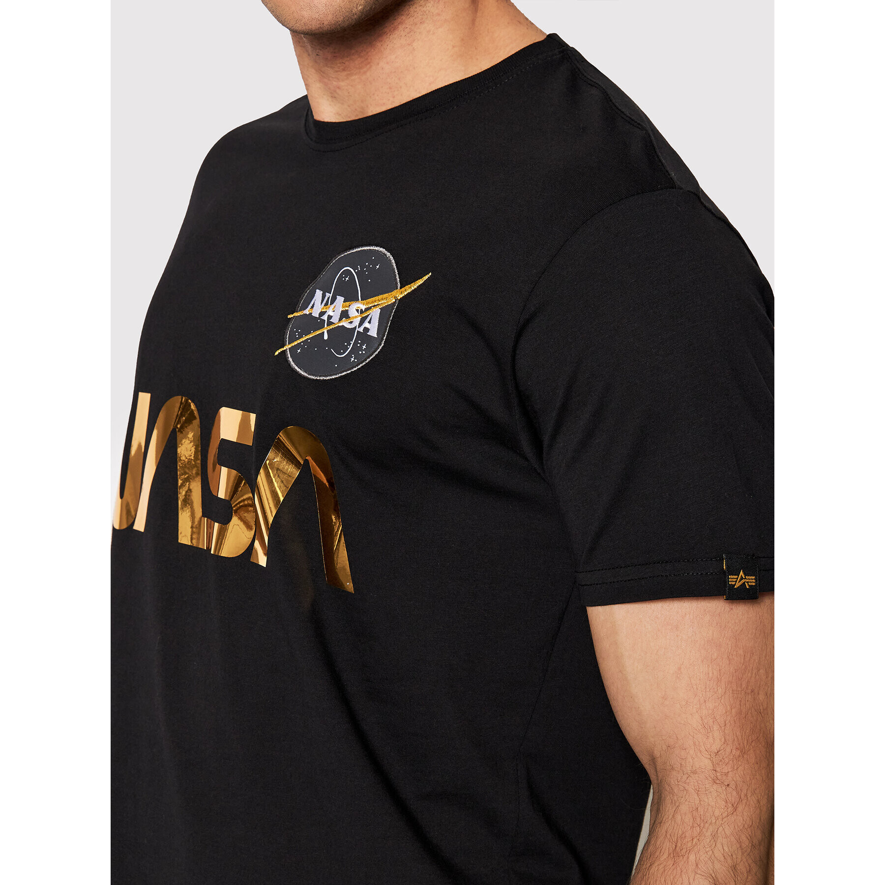 Alpha Industries T-Shirt Nasa Reflective 178501 Černá Regular Fit - Pepit.cz