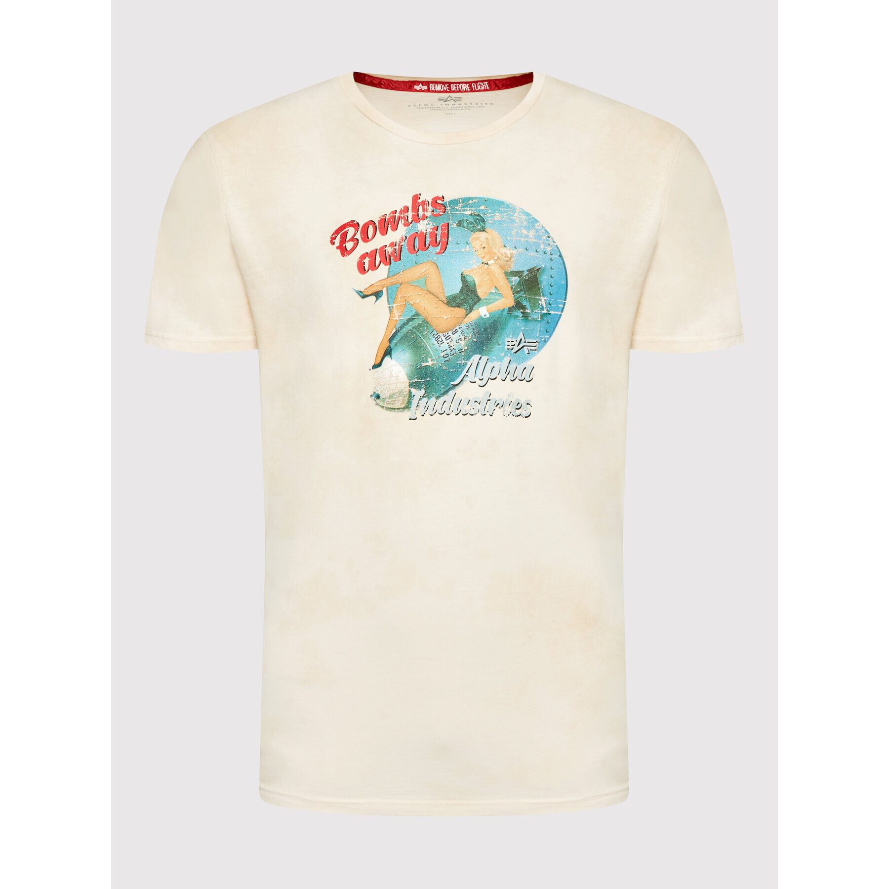 Alpha Industries T-Shirt Nose Art 106520 Béžová Regular Fit - Pepit.cz