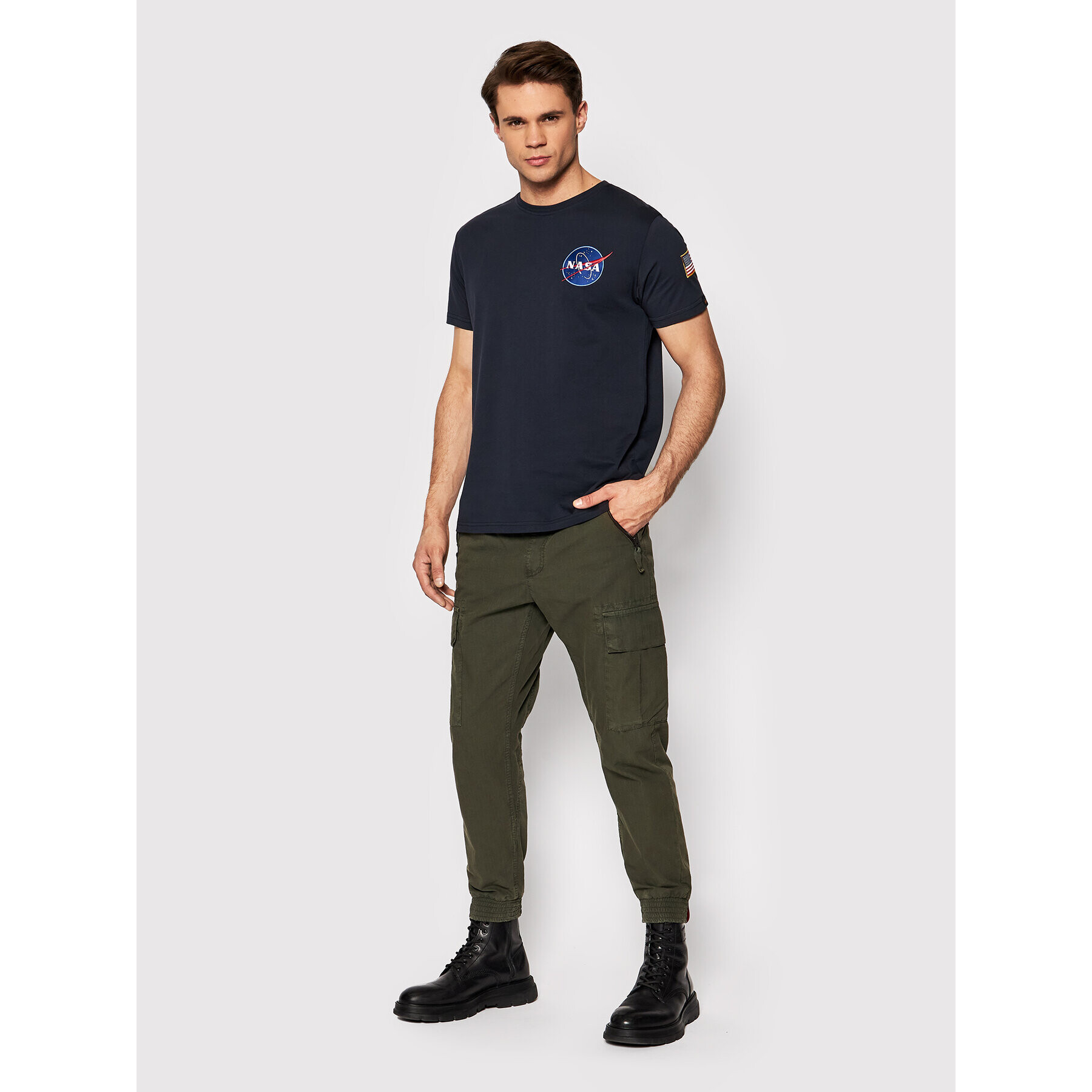 Alpha Industries T-Shirt Space Shuttle 176507 Tmavomodrá Regular Fit - Pepit.cz